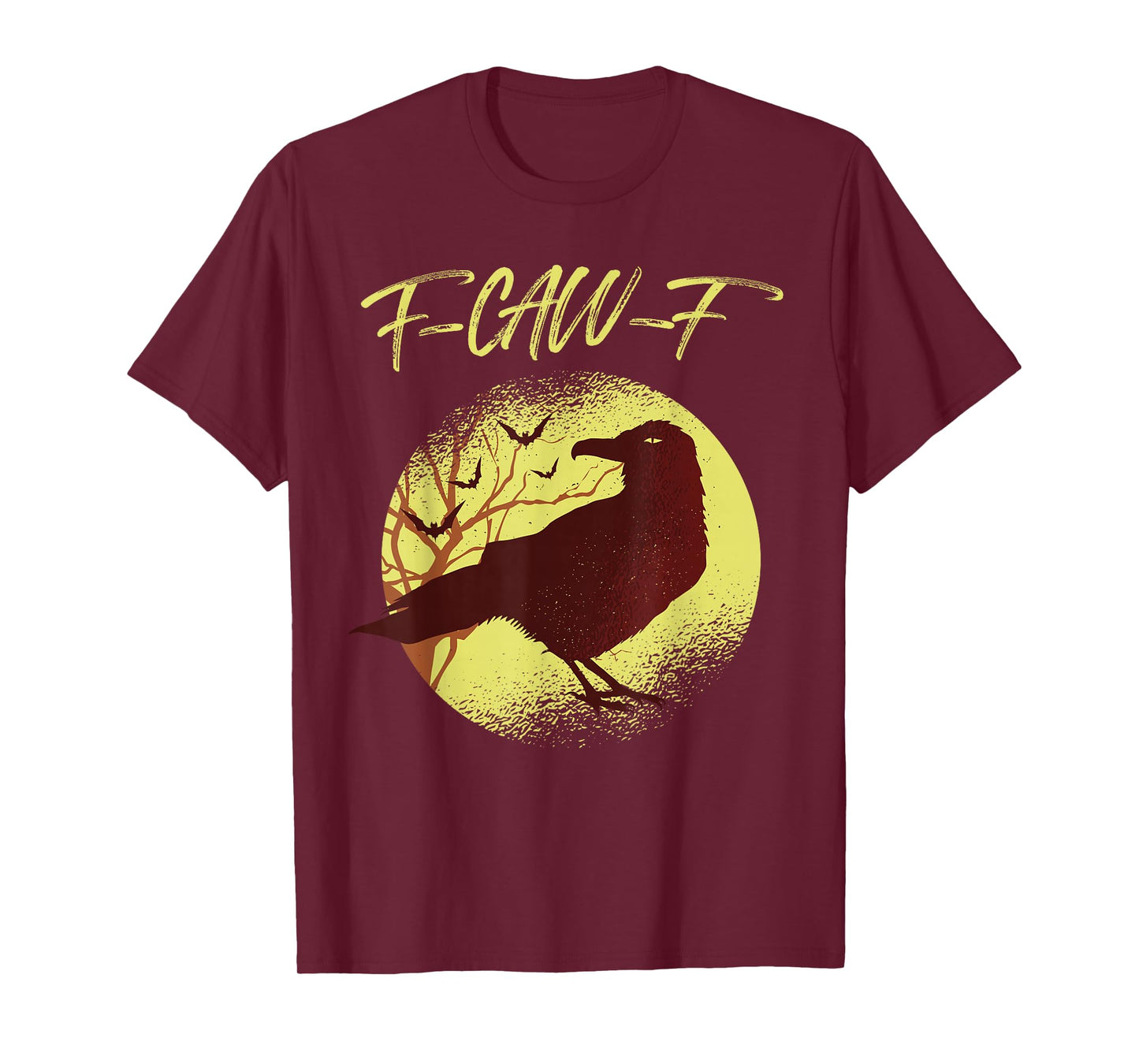 Funny Black Crow F-Caw-F Black Bird Raven Moon Men Women T-Shirt