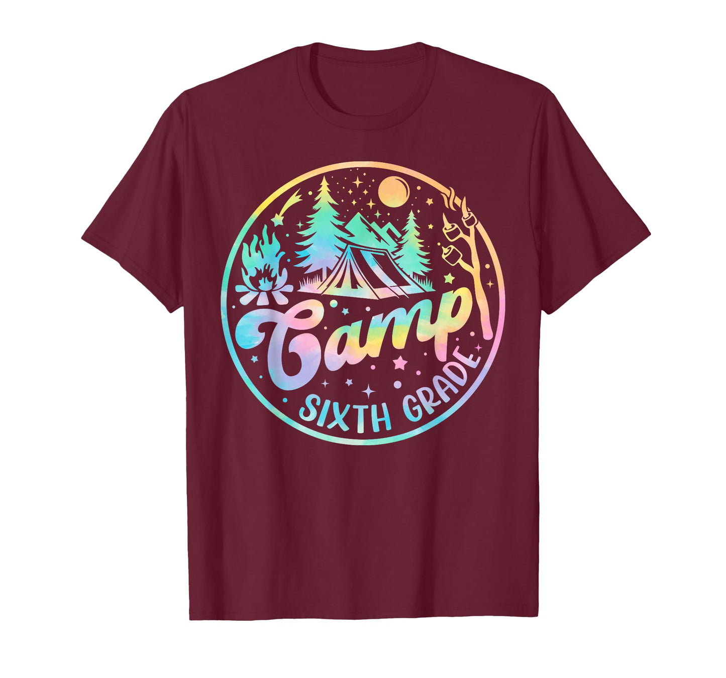 Tie Dye Cute Camp Sixth Grade Squad Teacher Camping Lovers T-Shirt