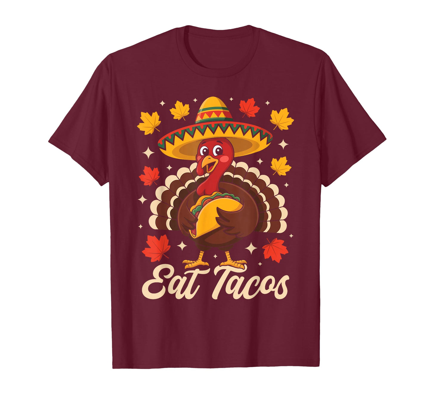 Funny Thanksgiving Turkey Eat Tacos Mexican Boys Kids T-Shirt
