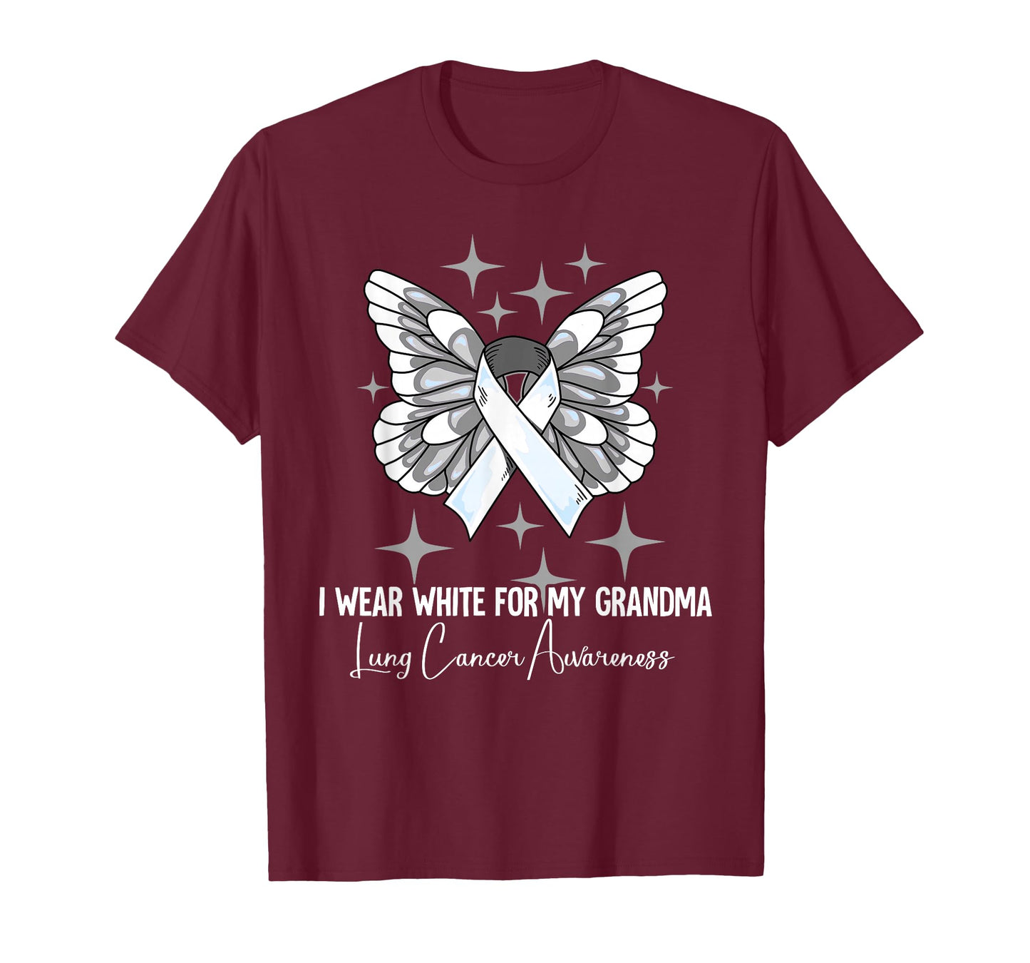 I Wear White For My Grandma Lung Cancer Awareness T-Shirt