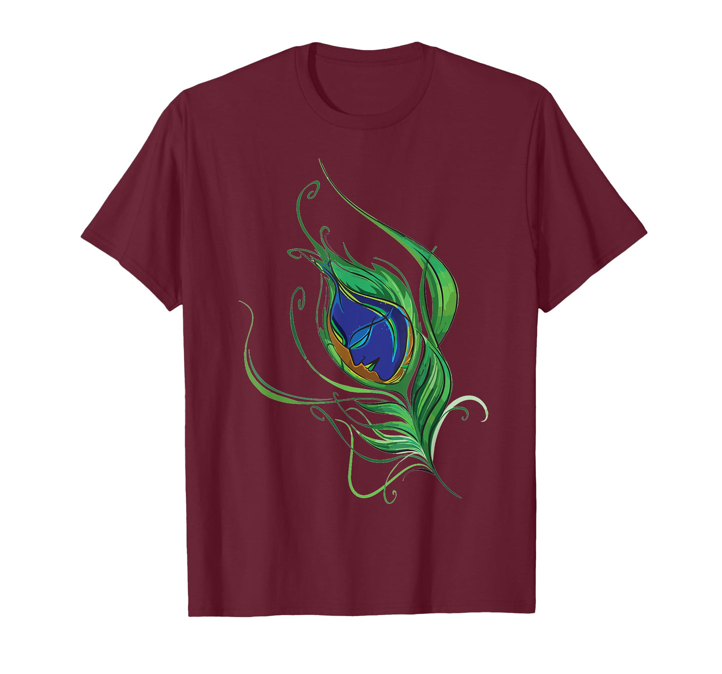 Artistic Peacock Feather Lord Krishna Tshirt. T-Shirt