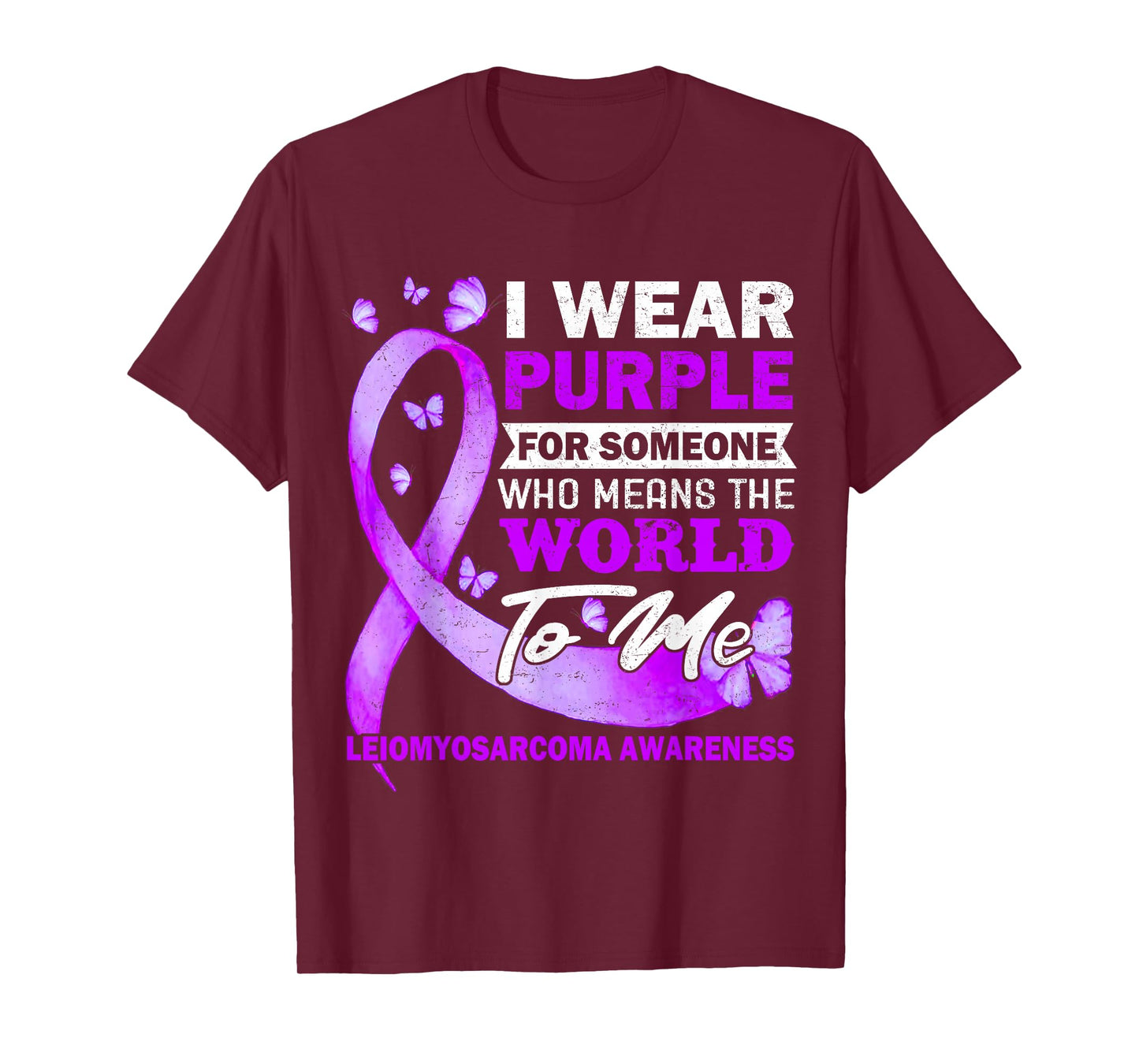 Leiomyosarcoma Awareness Purple Ribbon Sarcoma Cancer T-Shirt