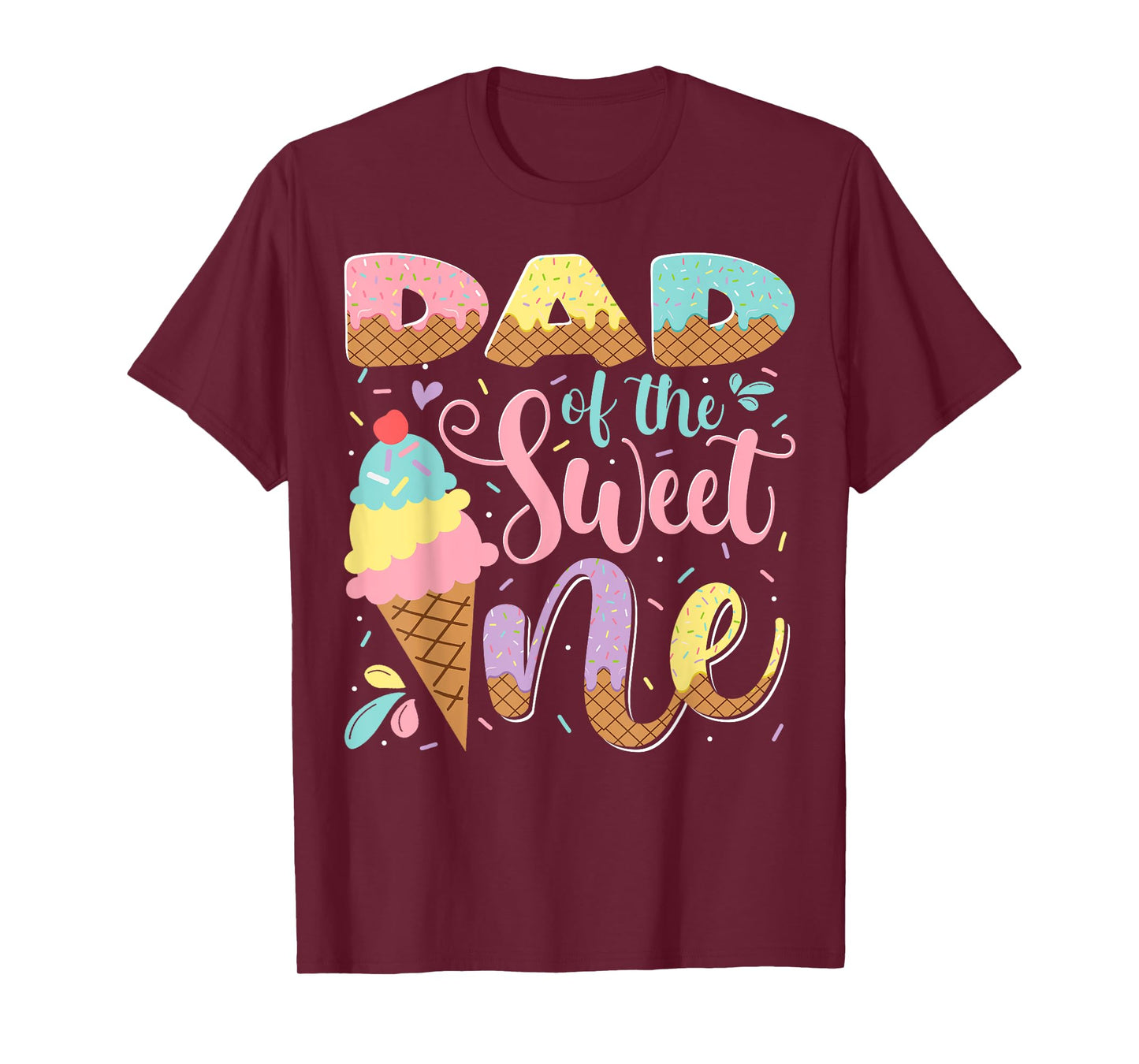 Dad Of The Sweet One Ice Cream 1St Birthday Party T-Shirt