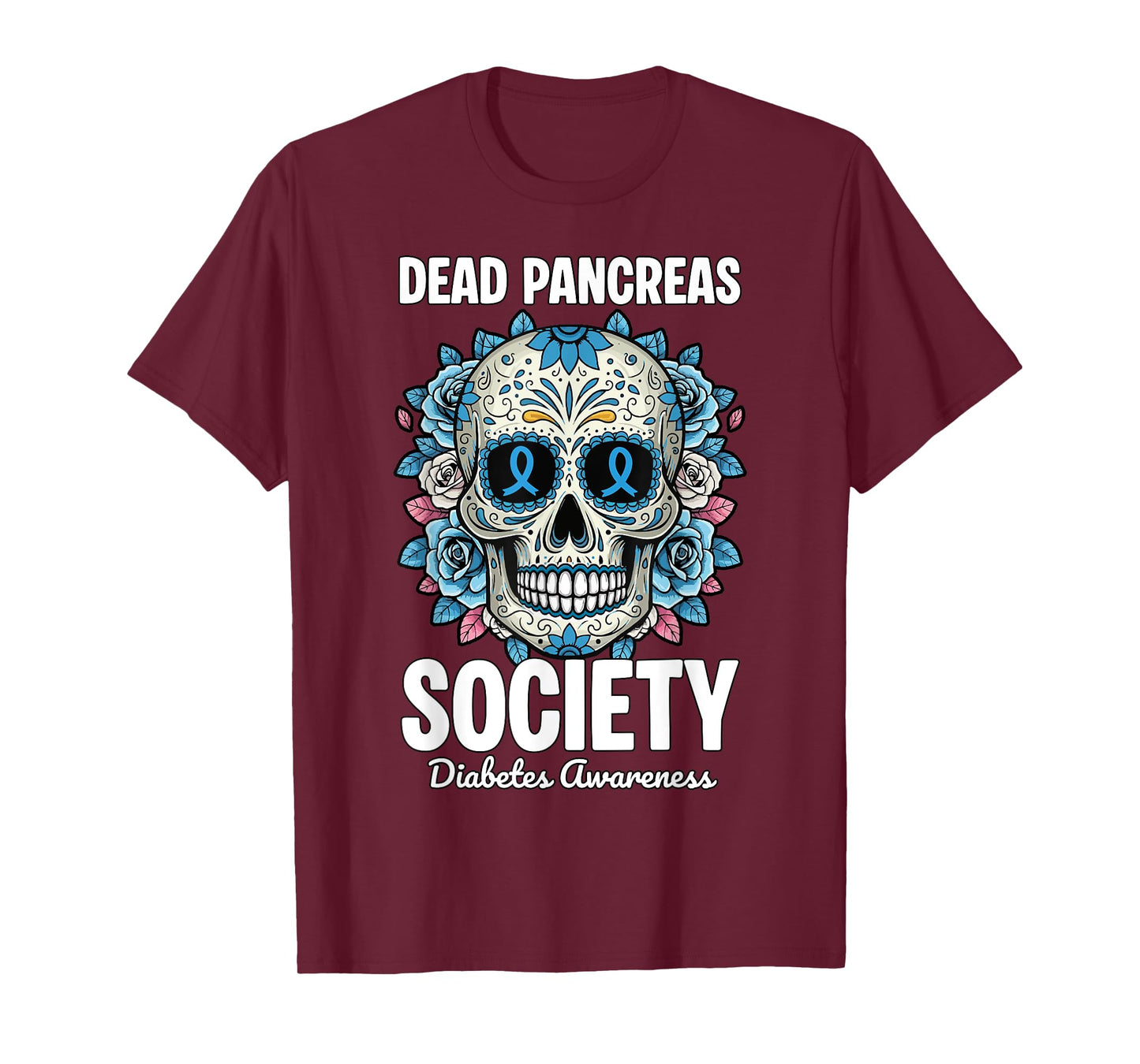 Dead Pancreas Society Halloween Sugarskull Floral T-Shirt