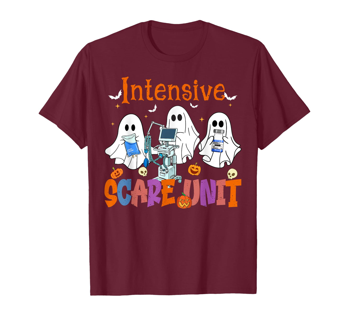 Halloween Intensive Care Scare Unit Ghost Nurse ICU Nursing T-Shirt