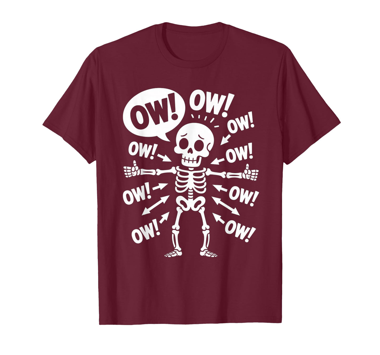 Ow Ow Ow Ow Ow Ow Ow Funny Stickman Chronic Pain Character T-Shirt