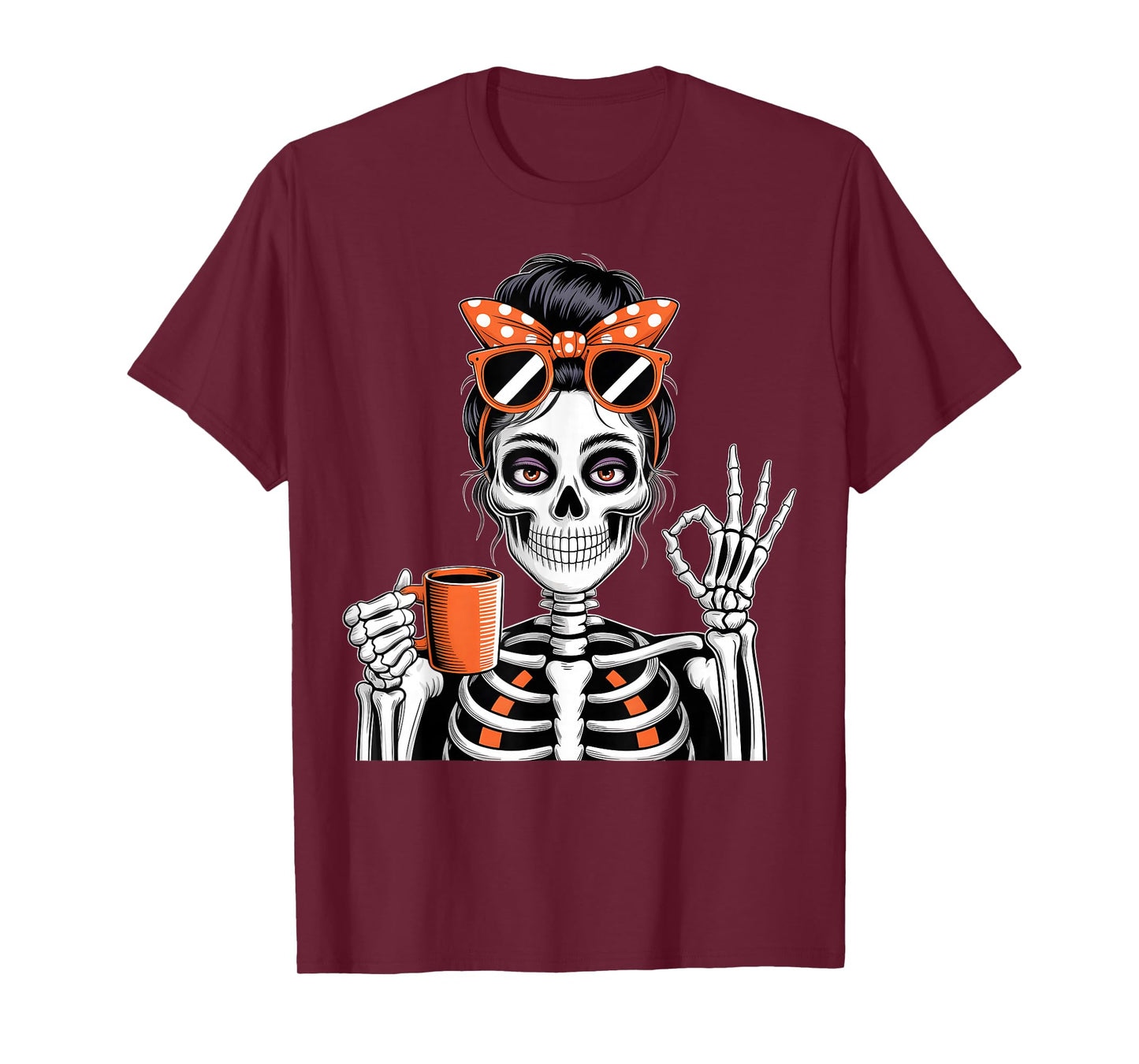 Coffee Bean Skeleton Funny Halloween Coffee Lover T-Shirt