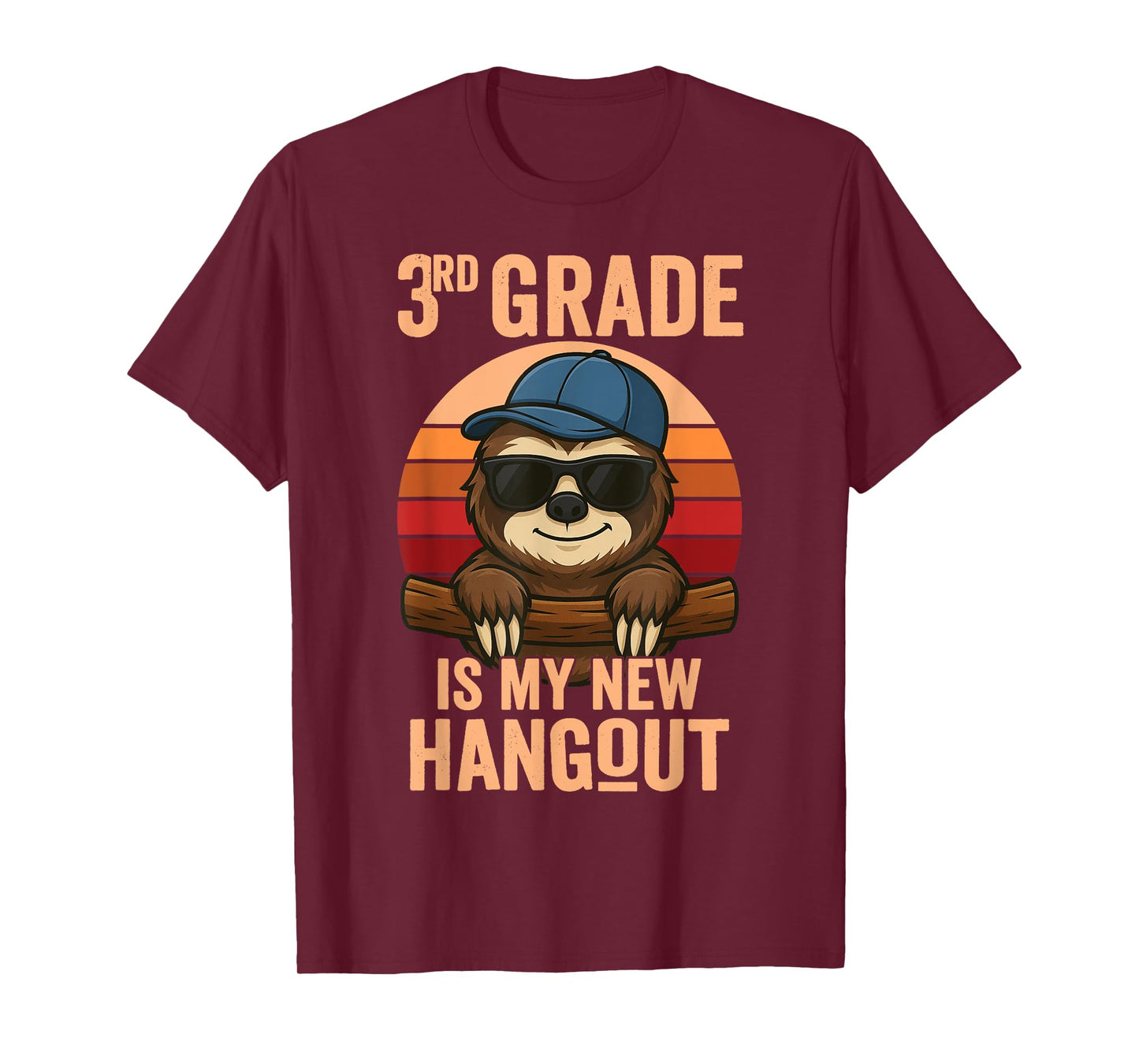 3rd Grade Is My New Hangout Sloth Third Grader T-Shirt