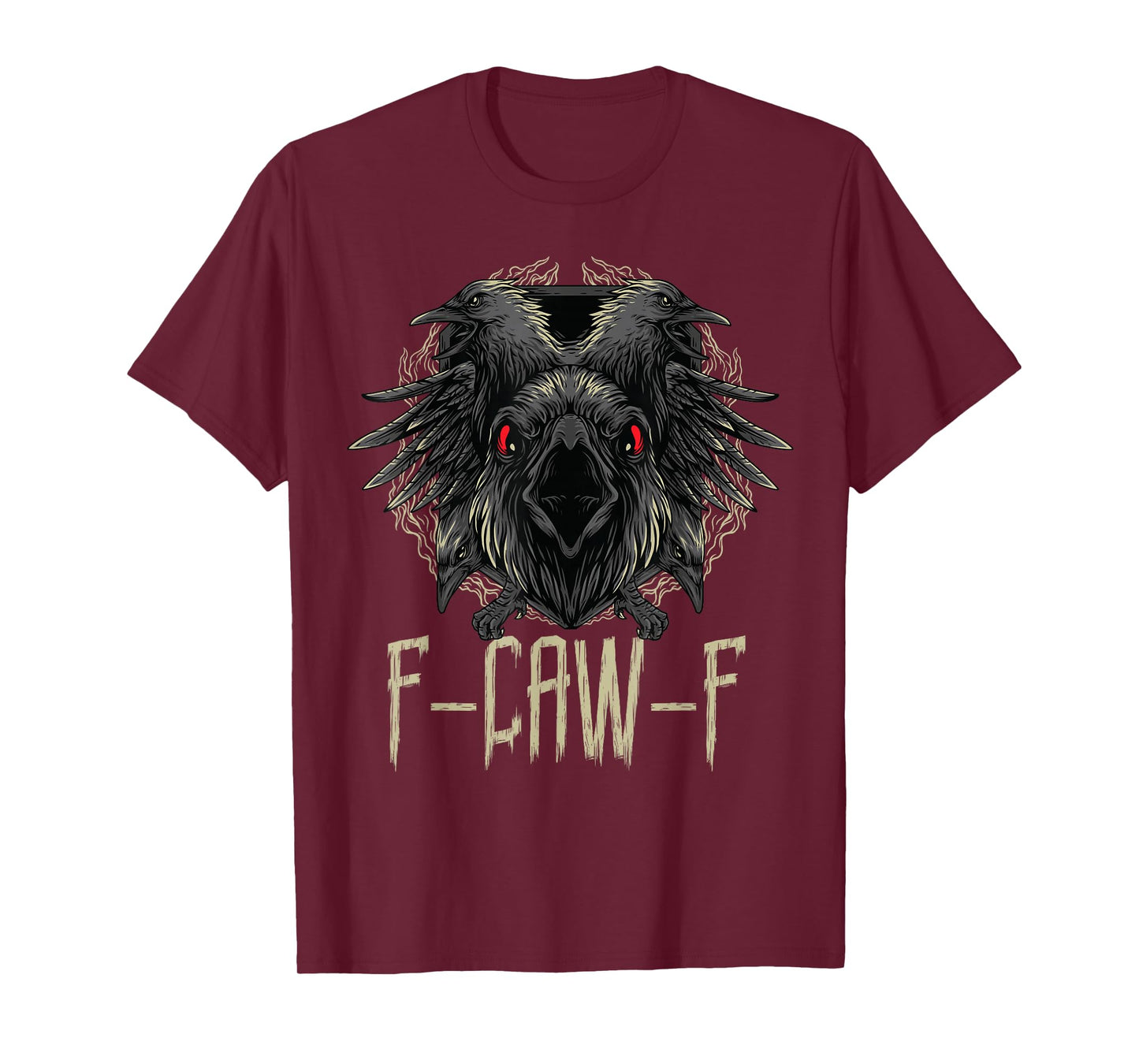 Black Crow, F-Caw-F Funny Black Bird FCAWF Adult Humor T-Shirt