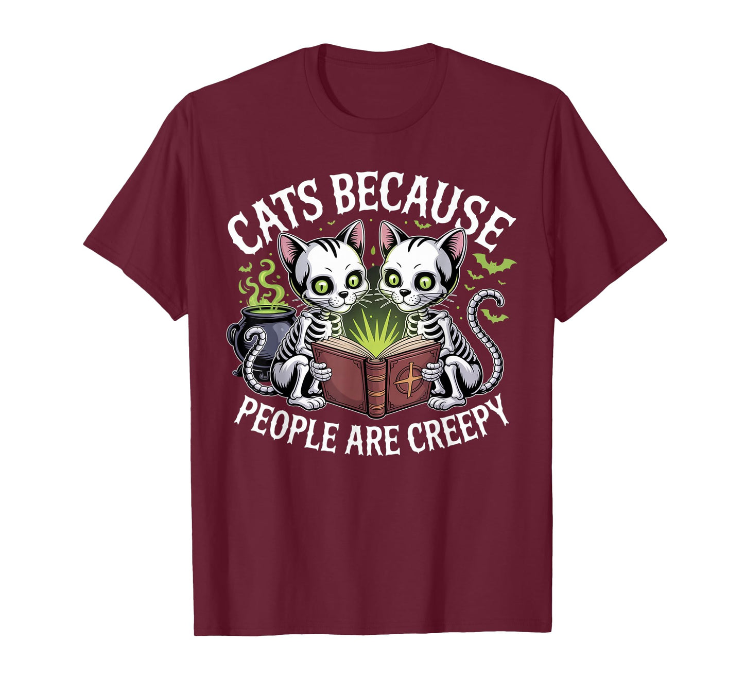 Cats Because People are Creepy Ghost Halloween Cat Mom Kids T-Shirt