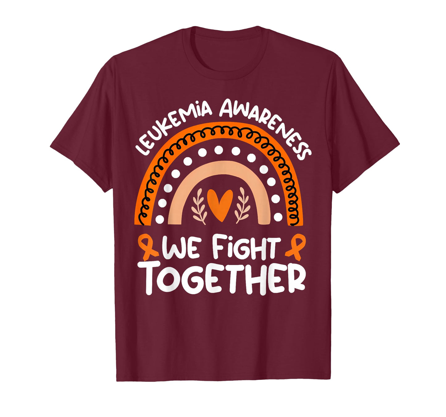 We Fight Together Leukemia Awareness Rainbow Ribbon Outfit T-Shirt