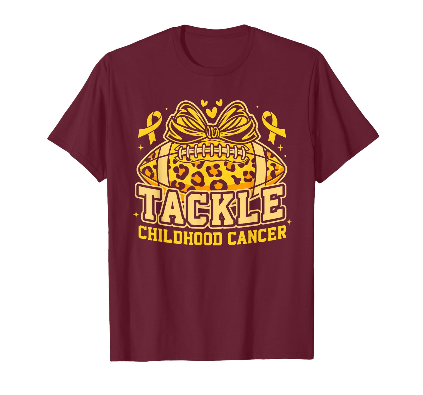 Tackle Childhood Cancer Football Childhood Cancer Awareness T-Shirt