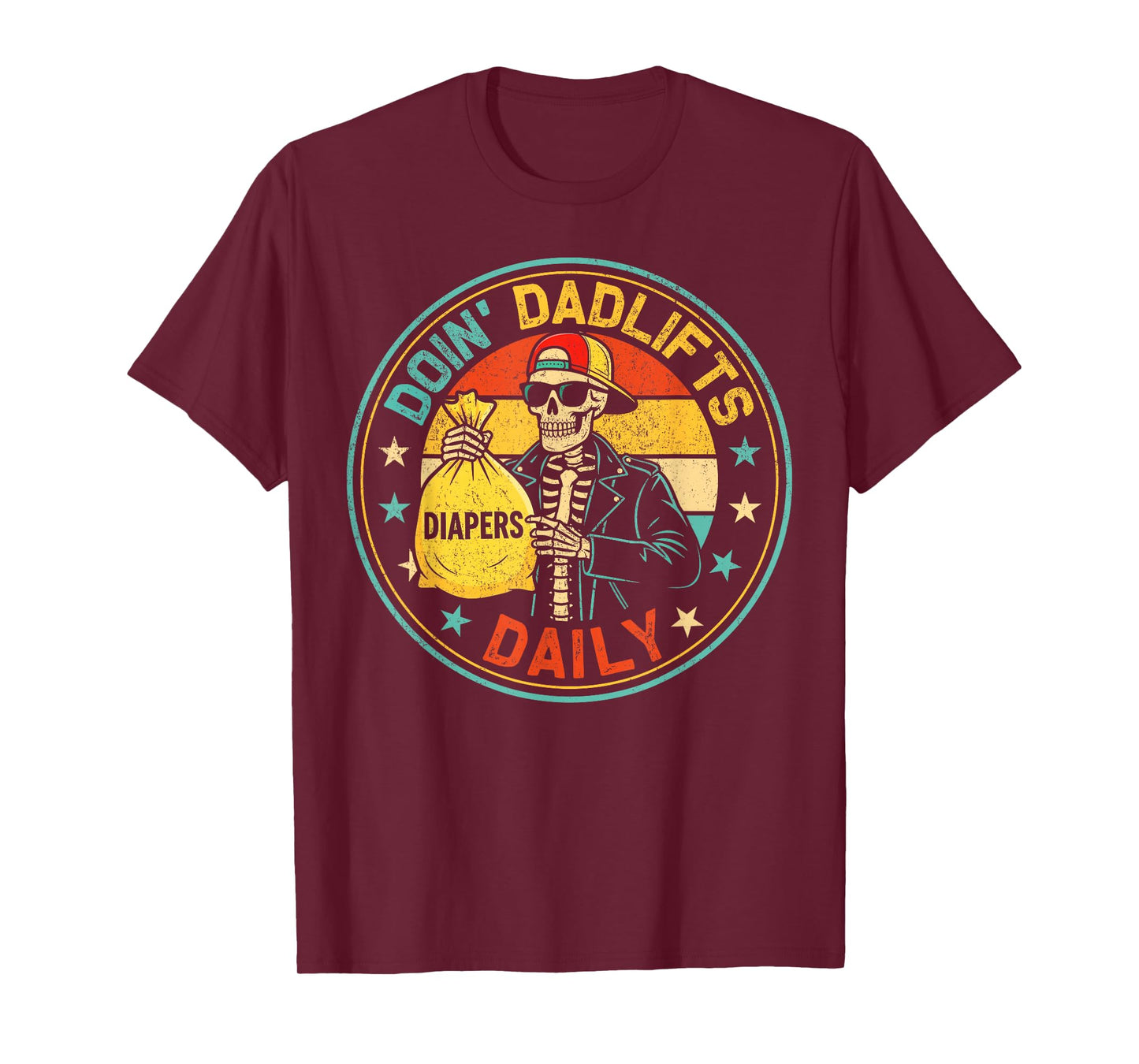 Mens Funny New Dad Doin' Dadlifts Daily Men Fathers Day Gym Dad T-Shirt