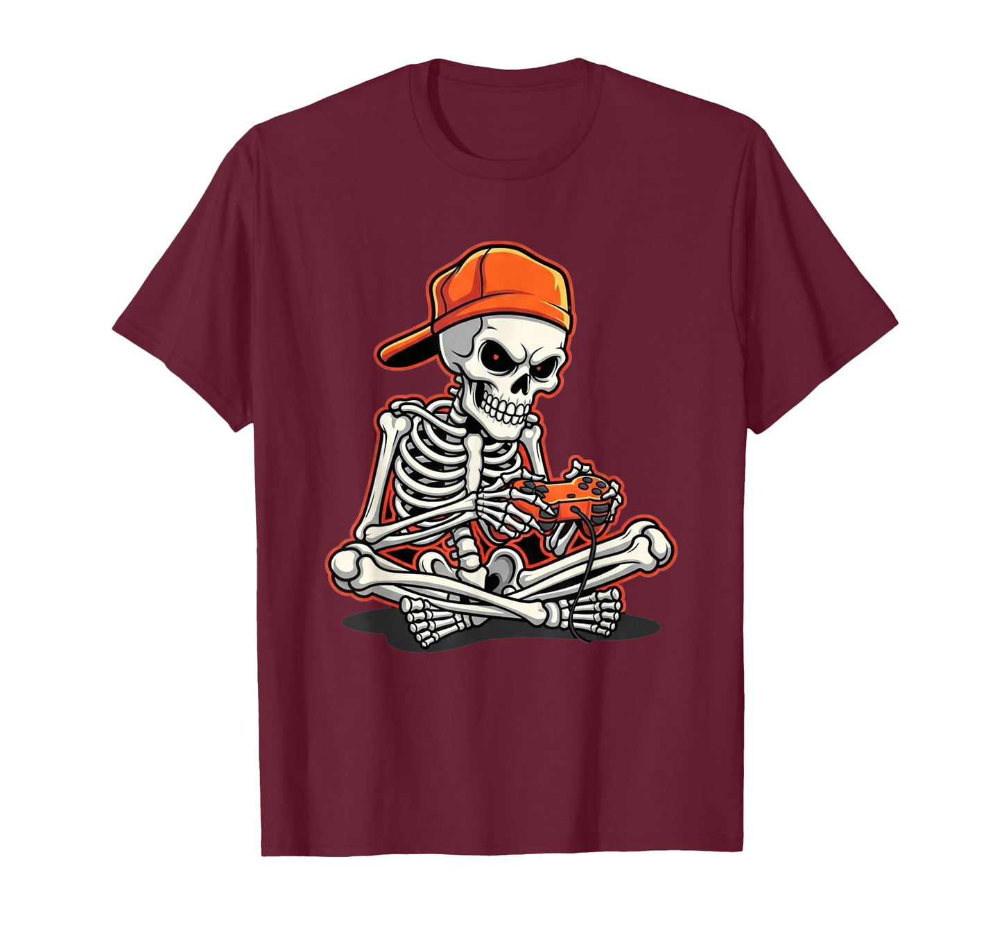 Halloween Skeleton Gamer Video Gaming Funny Skeleton T-Shirt