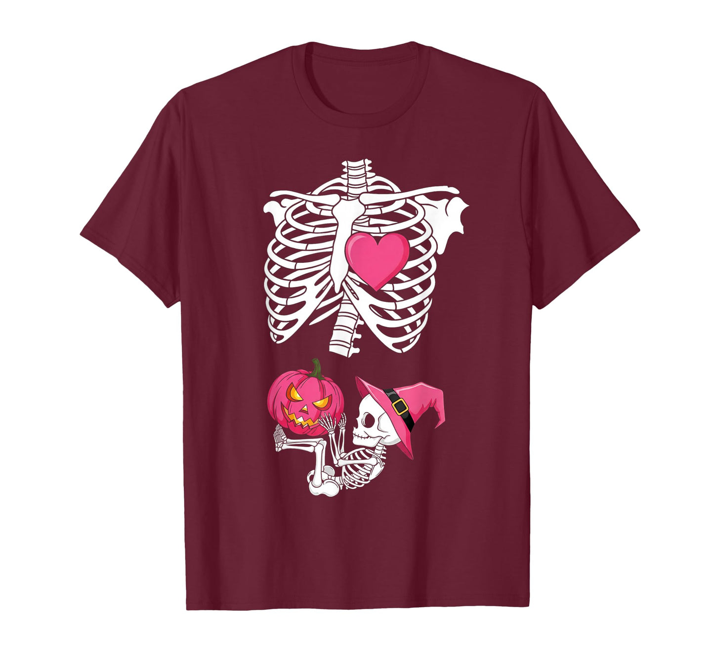 Skeleton Baby Rib Cage Halloween Pregnancy Announcement T-Shirt