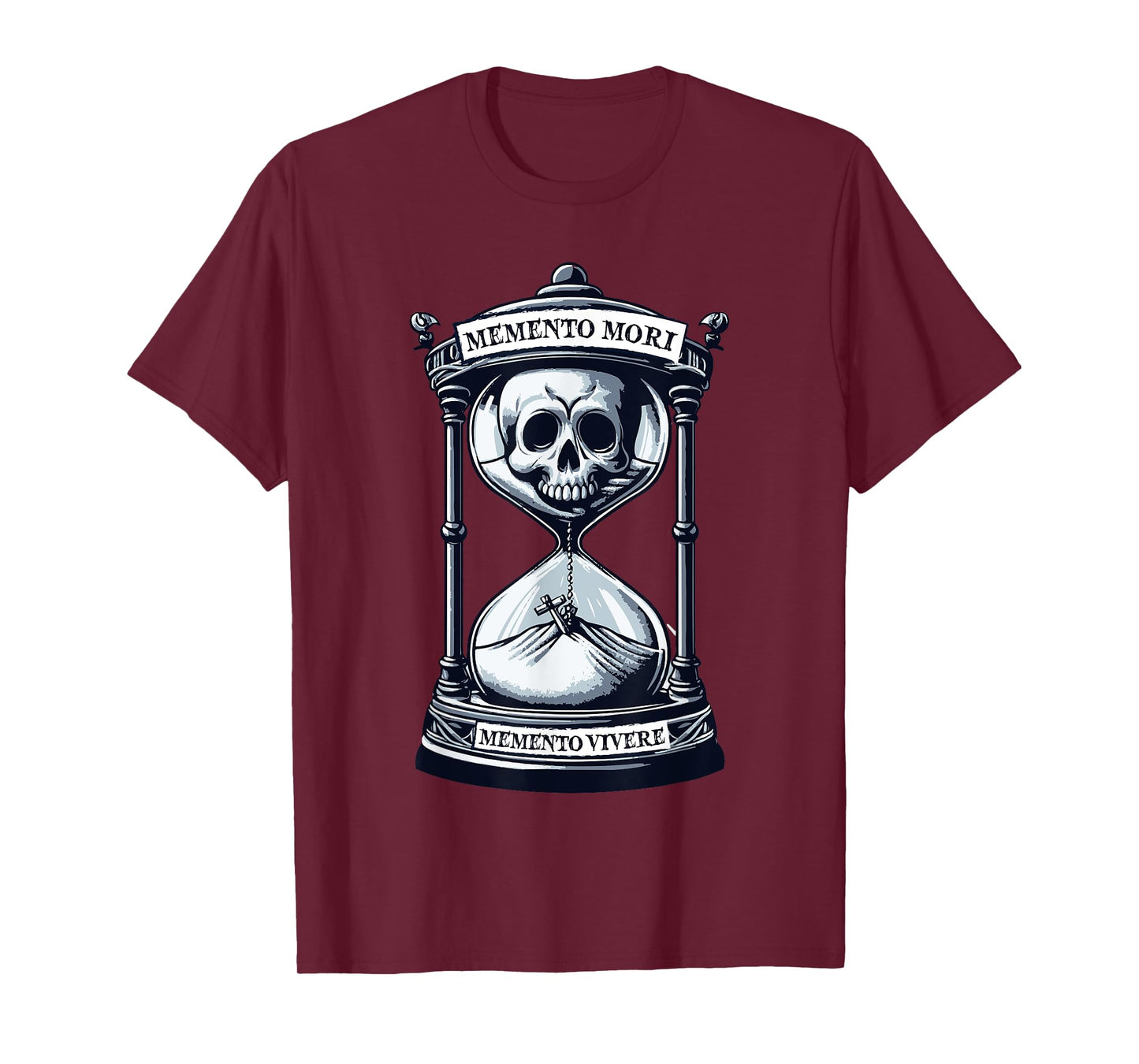 Memento Mori Memento Vivere Skull Design Stoic Philosopher T-Shirt
