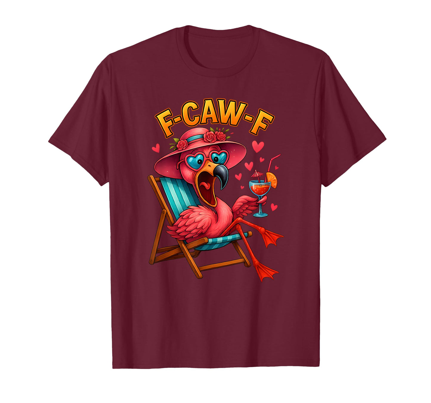 Funny Flamingo Cocktail F-Caw-F Tee – Crazy Pink-Flamingo T-Shirt