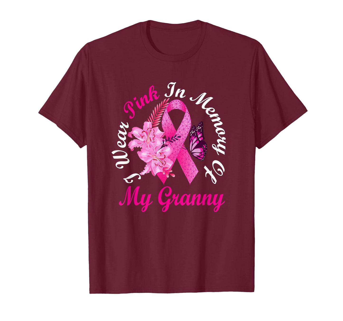 I Wear Pink In Memory Of My Granny Breast Cancer Awareness T-Shirt