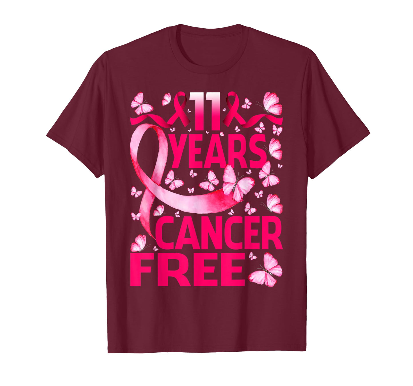 11 Years Breast Cancer Free Survivor Butterfly T-Shirt