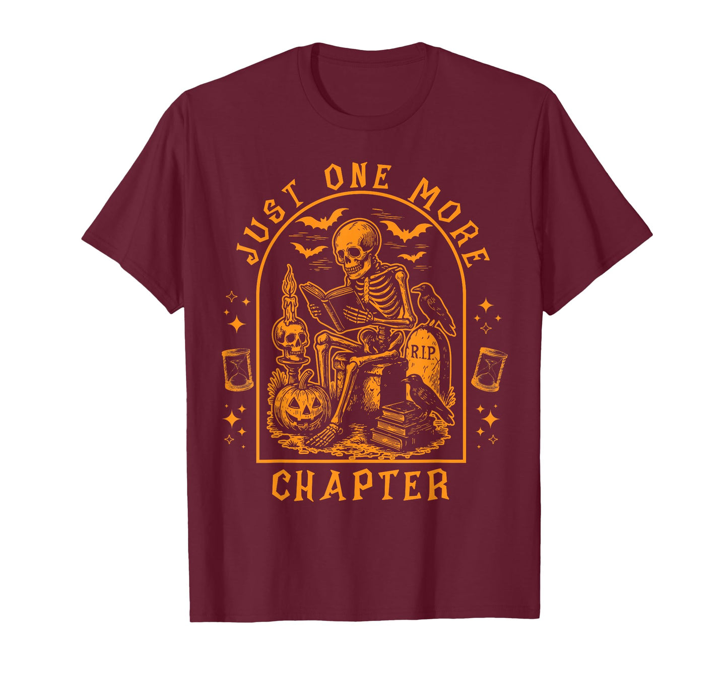 One More Chapter Vintage Skeleton Reading Book Lover Reader T-Shirt