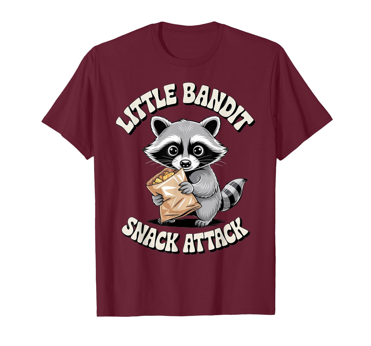 Little Bandit Snack Attak Funny Raccoon Snack Attack T-Shirt