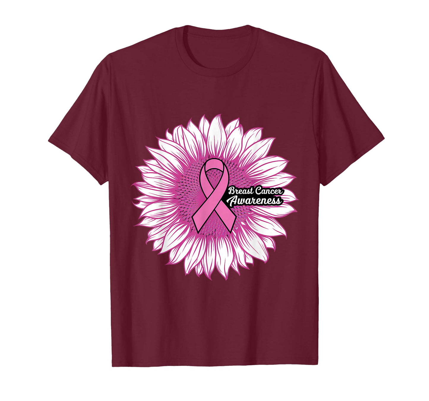 Breast Cancer Awareness Month Sunflower Pink Ribbon T-Shirt