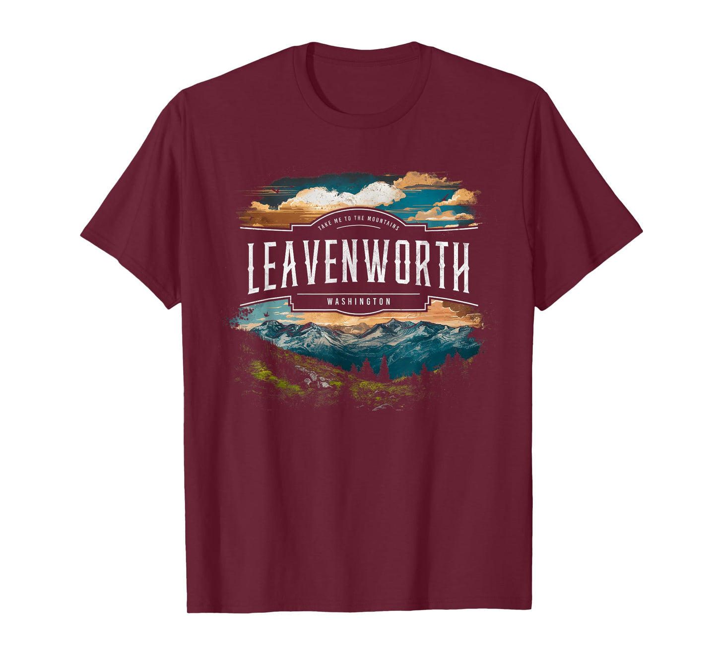 Leavenworth Mountains Washington Hiking Outdoors Vintage T-Shirt
