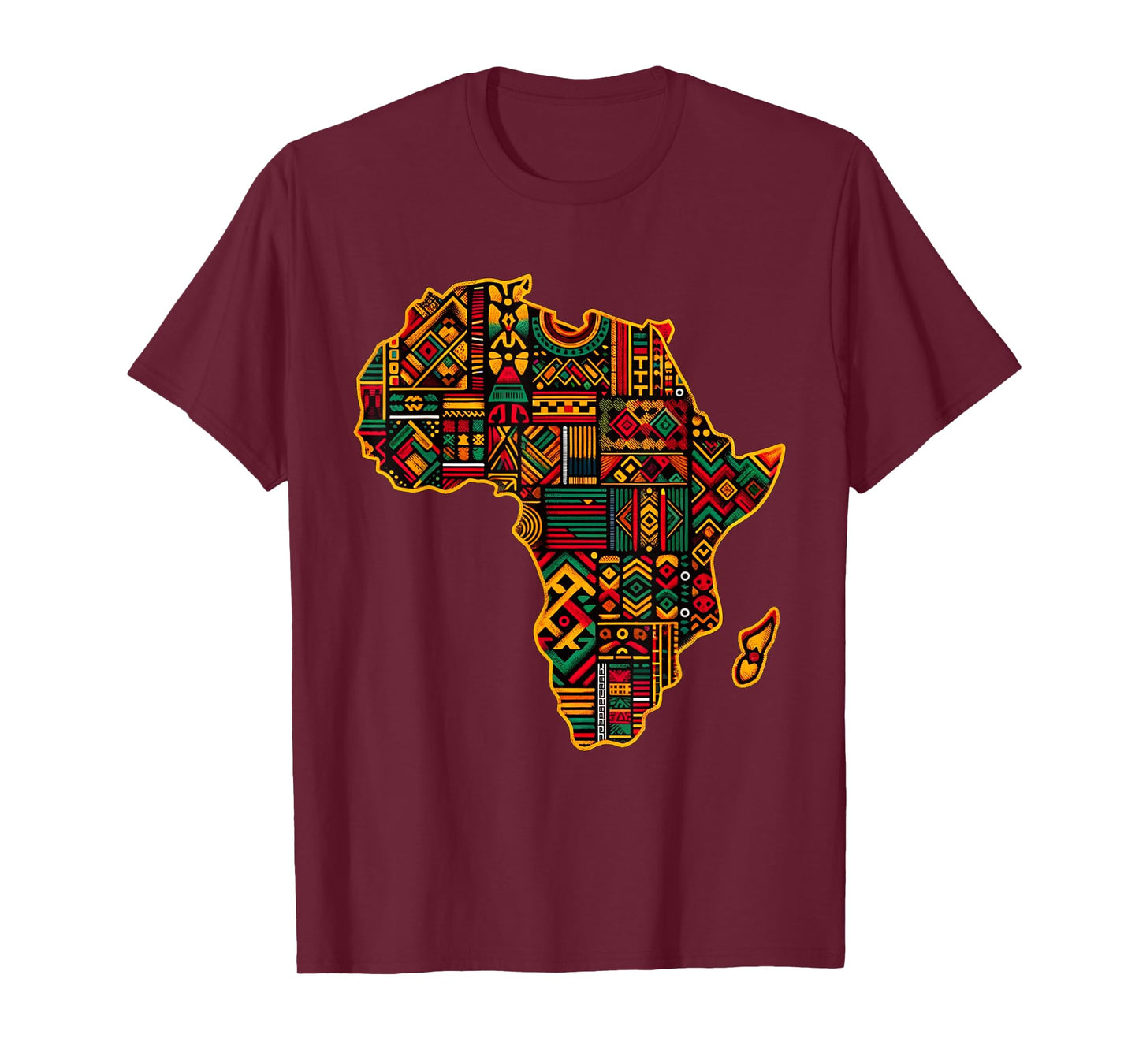 Cool Colorful Africa Map Men Women Kente African Lover T-Shirt
