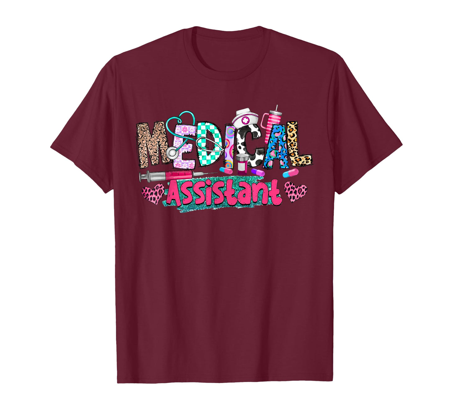 CMA Medical Assistant Nurse Leopard Stethoscope Women Men T-Shirt