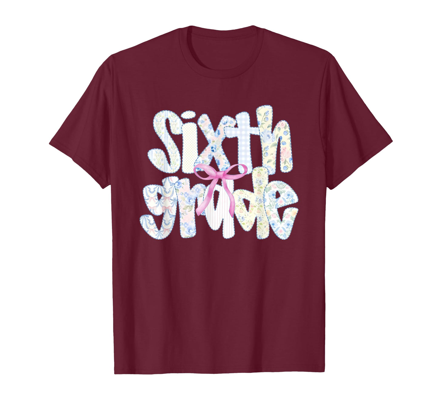 Women Sixth Grade Teacher Coquette Bow First Day Of School T-Shirt