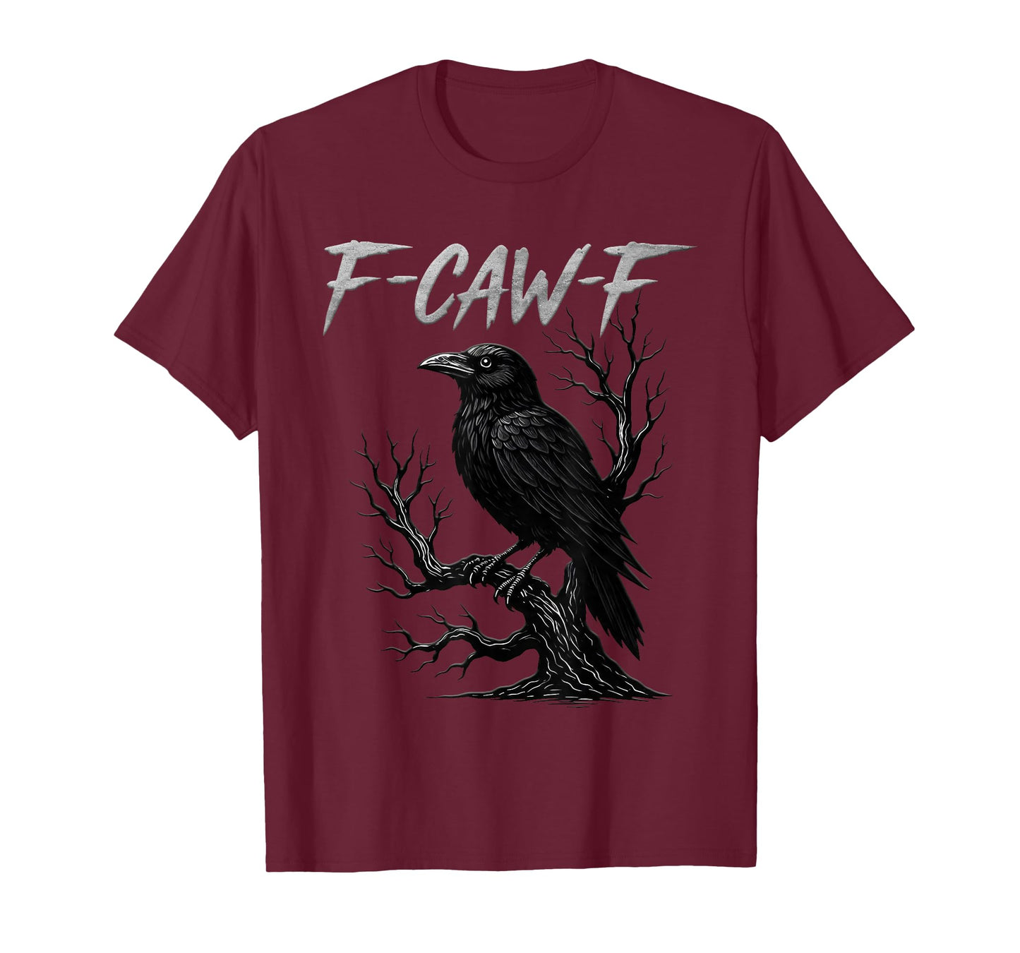 Black Crow, F-Caw-F Funny Black Bird Moon Gothic Adult Humor T-Shirt