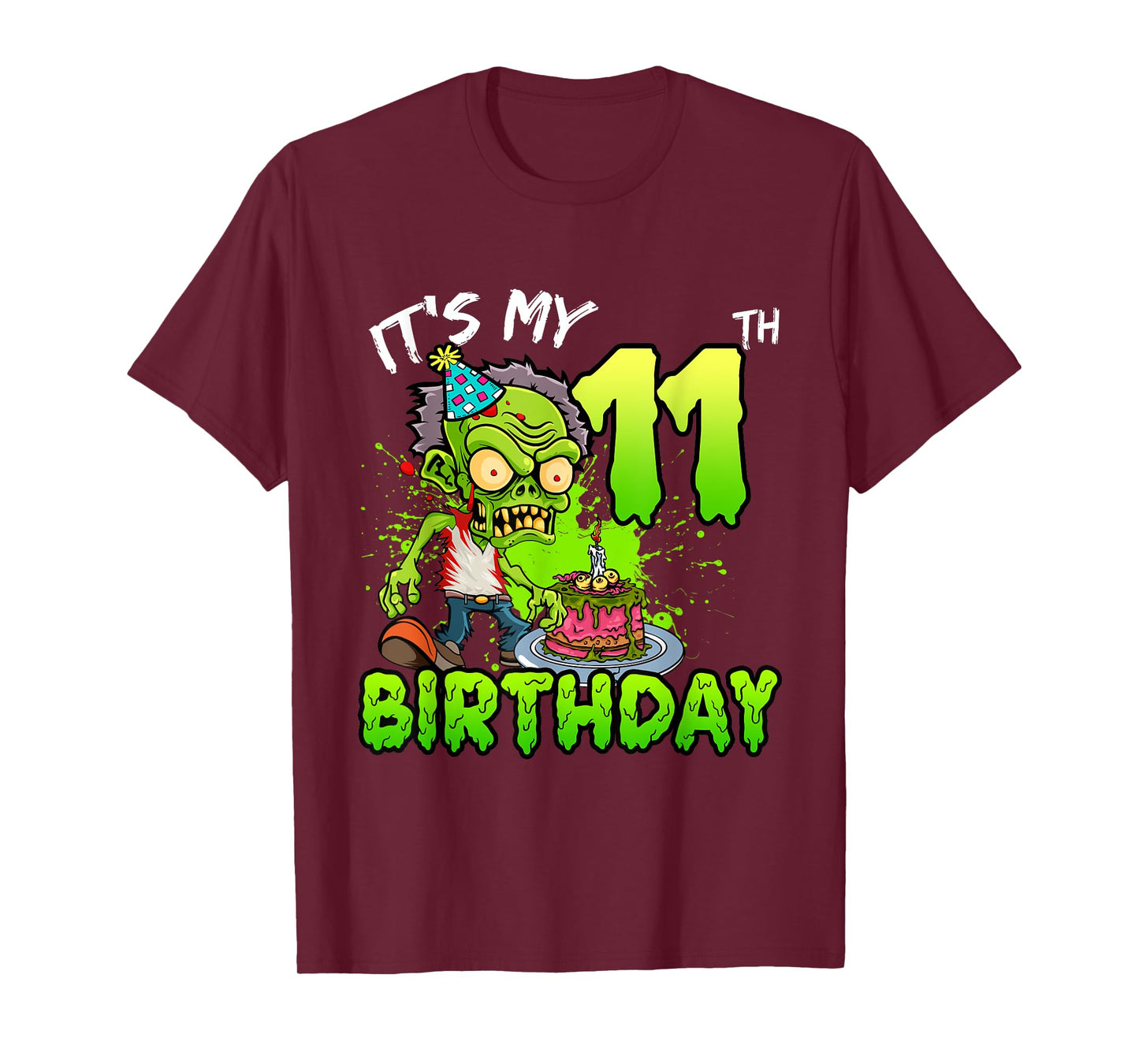 It's My 11th Birthday Zombie Lover 11 Year Old Boys Girls T-Shirt