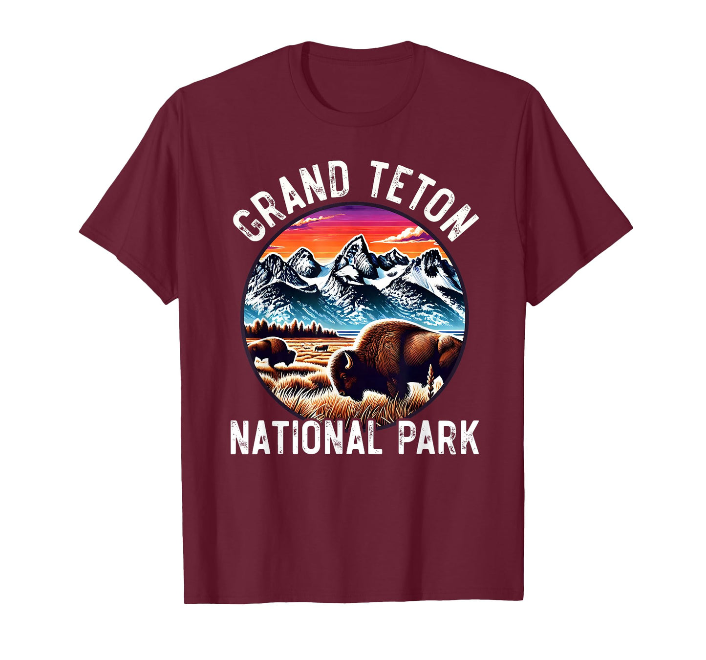Grand Teton National Park Wyoming Hiking Adventure Bison T-Shirt