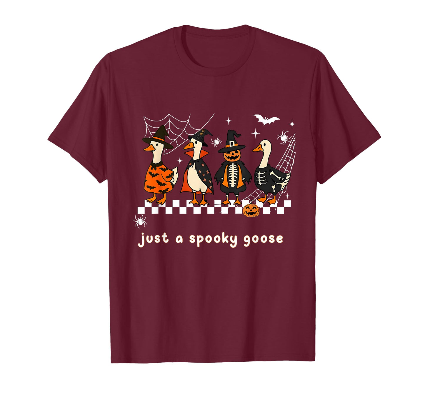 Funny Halloween Just A Spooky Goose Skeleton for Men Women T-Shirt