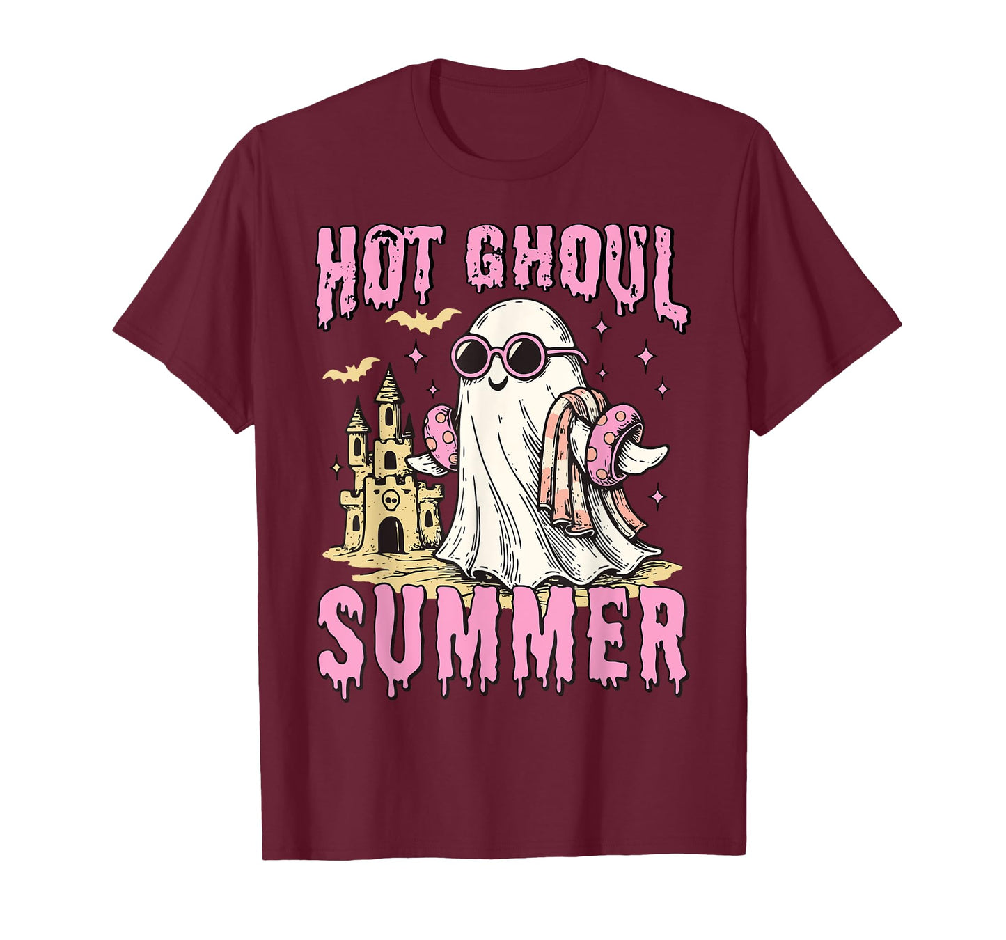 Summerween Hot Ghoul Summer Funny Cute Ghost Pool Halloween T-Shirt