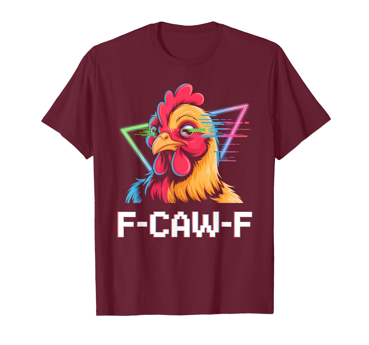F-CAW-F Creepy Rooster Funny Chicken Gothic Humor T-Shirt