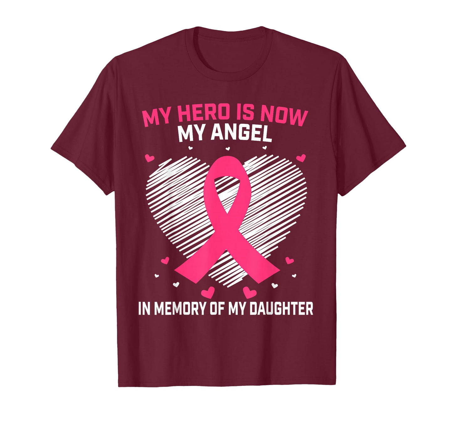 Pink In Memory Of My Daughter Breast Cancer Memorial Graphic T-Shirt