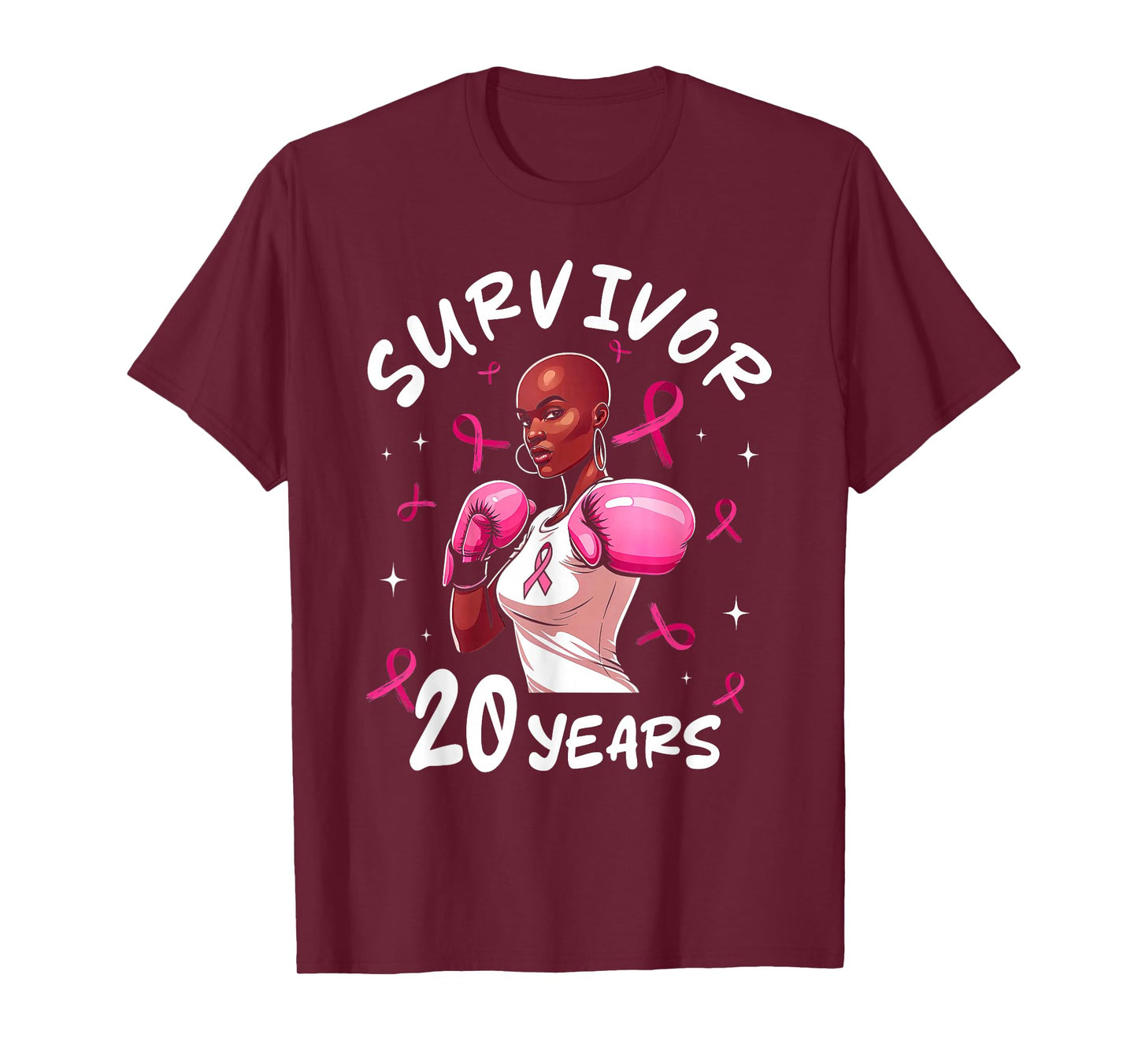 Pink Ribbon 20 Years Breast Cancer Awareness American T-Shirt