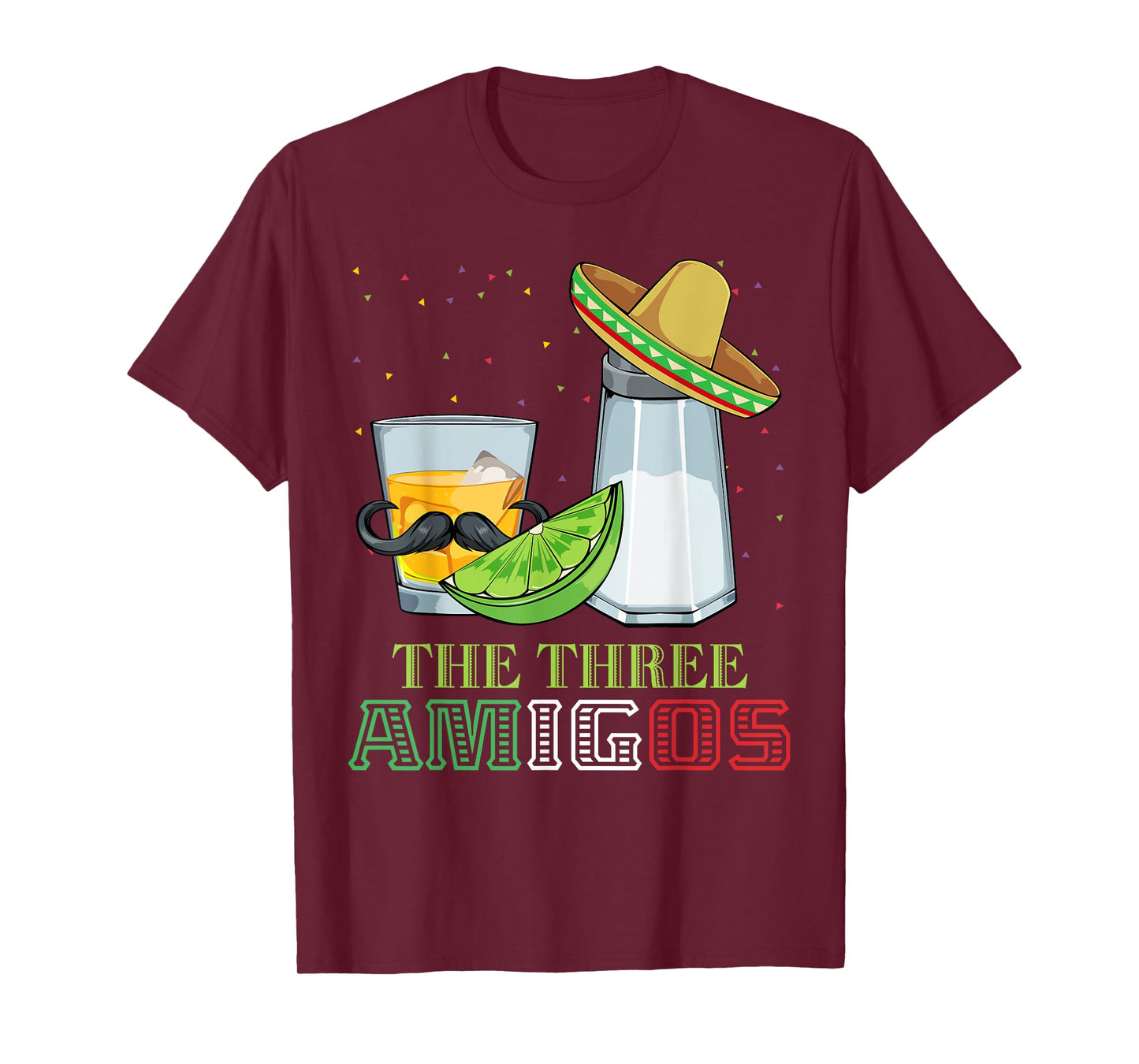 Three Amigos Cinco De Mayo Mexican Mexico Tequila Lime Salt T-Shirt