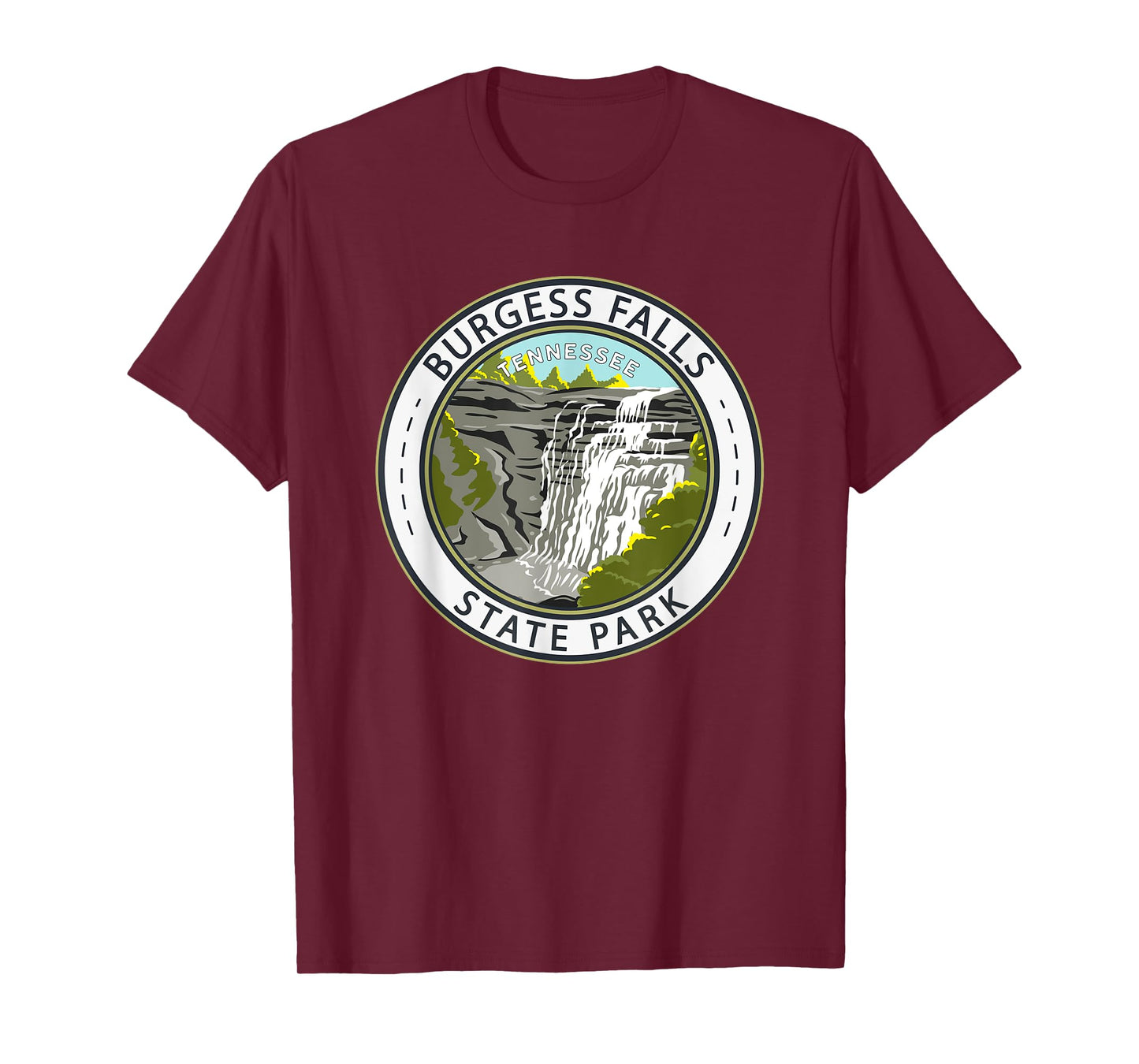 Burgess Falls State Park Tennessee Badge Vintage T-Shirt