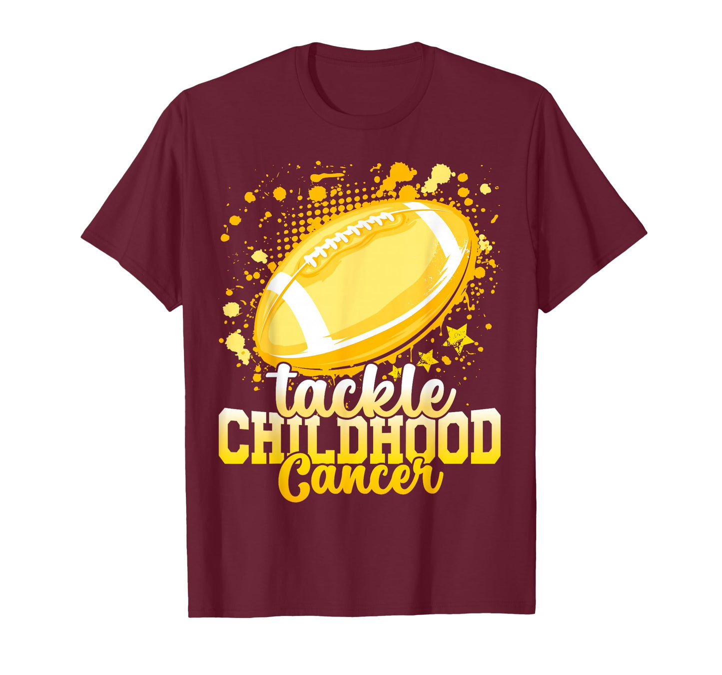 Tackle Childhood cancer football childhood cancer awareness T-Shirt