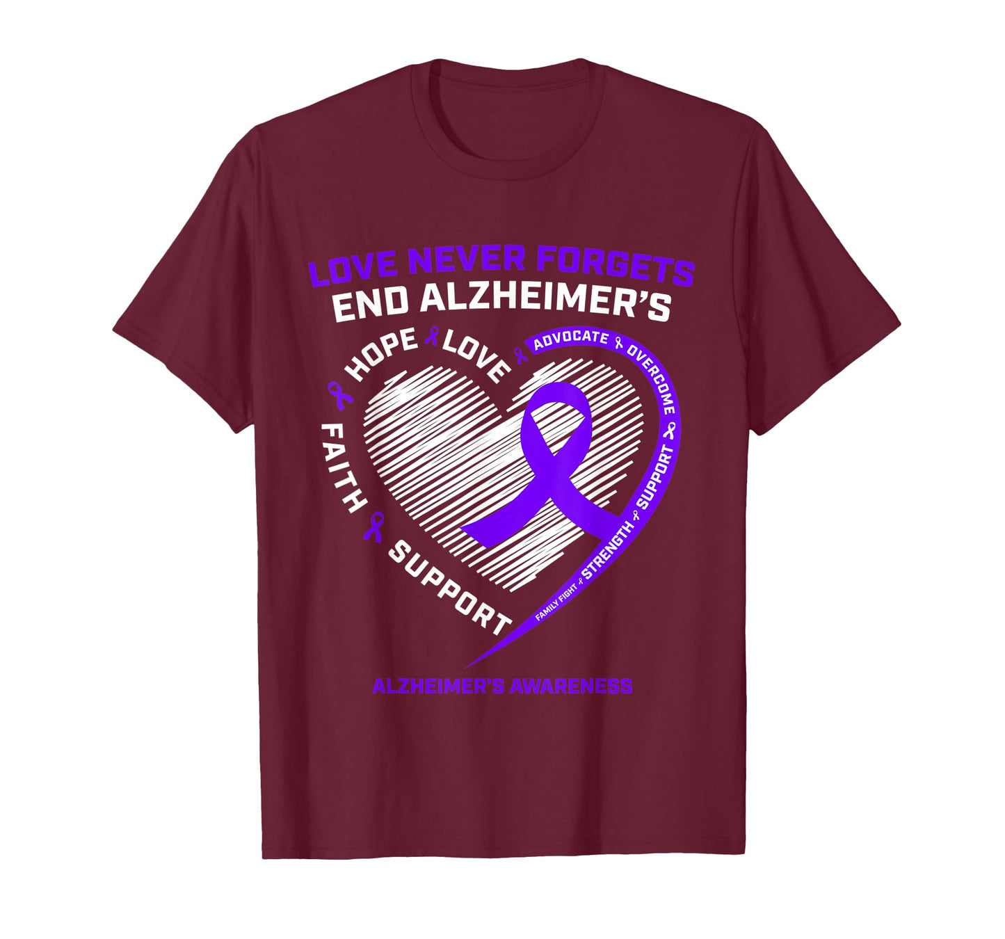 Purple End Alzheimers Awareness Shirts Tshirt Gift Men Women T-Shirt