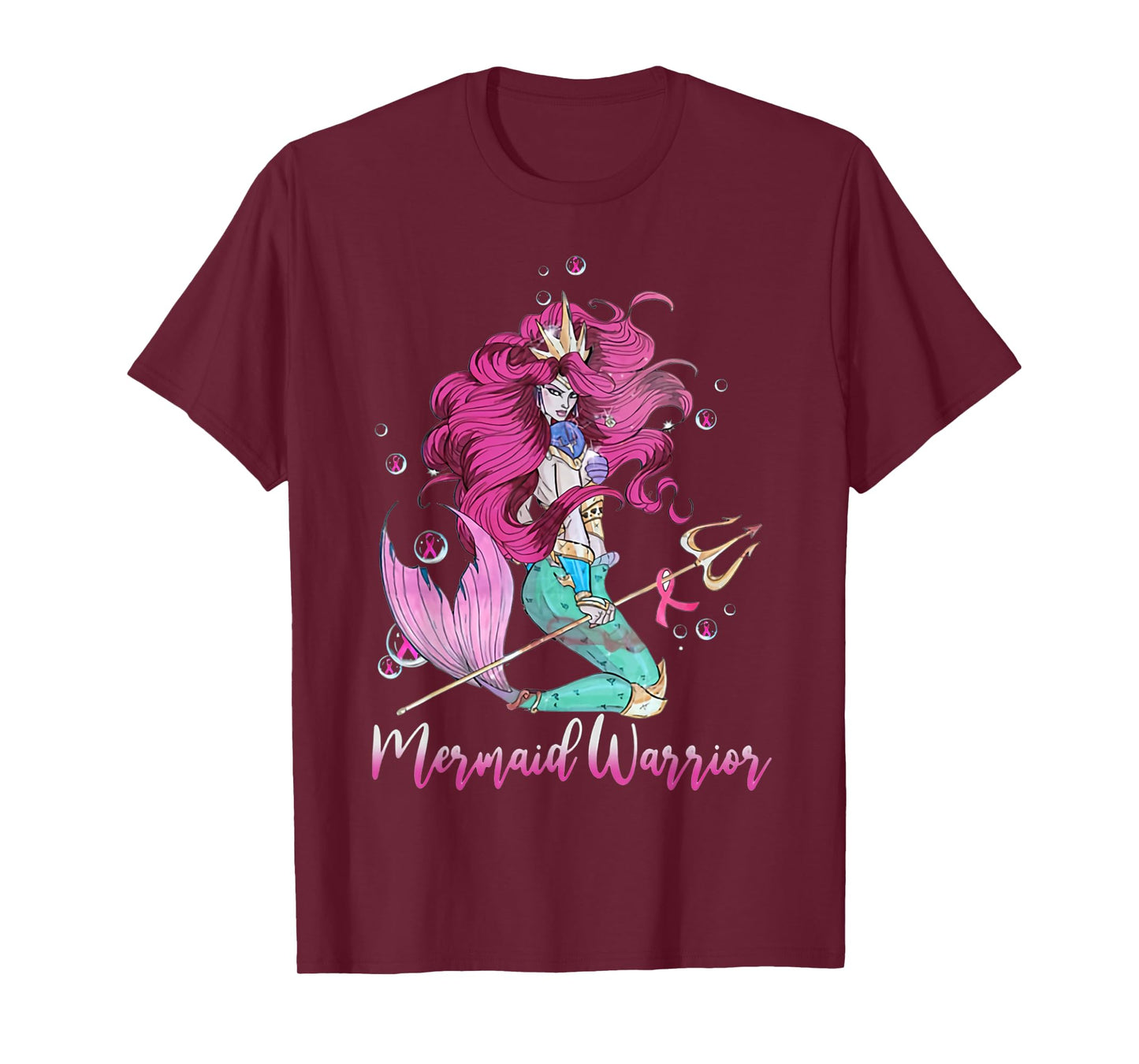 Breast Cancer Mermaid Warrior Mermaid Warrior Breast Cancer T-Shirt