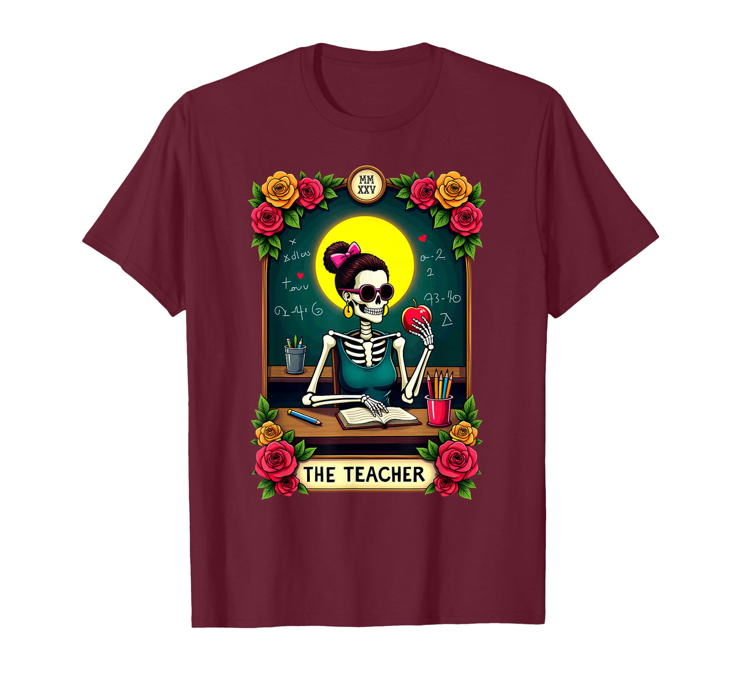 Gothic Tarot Card The Teacher Skeleton T-Shirt