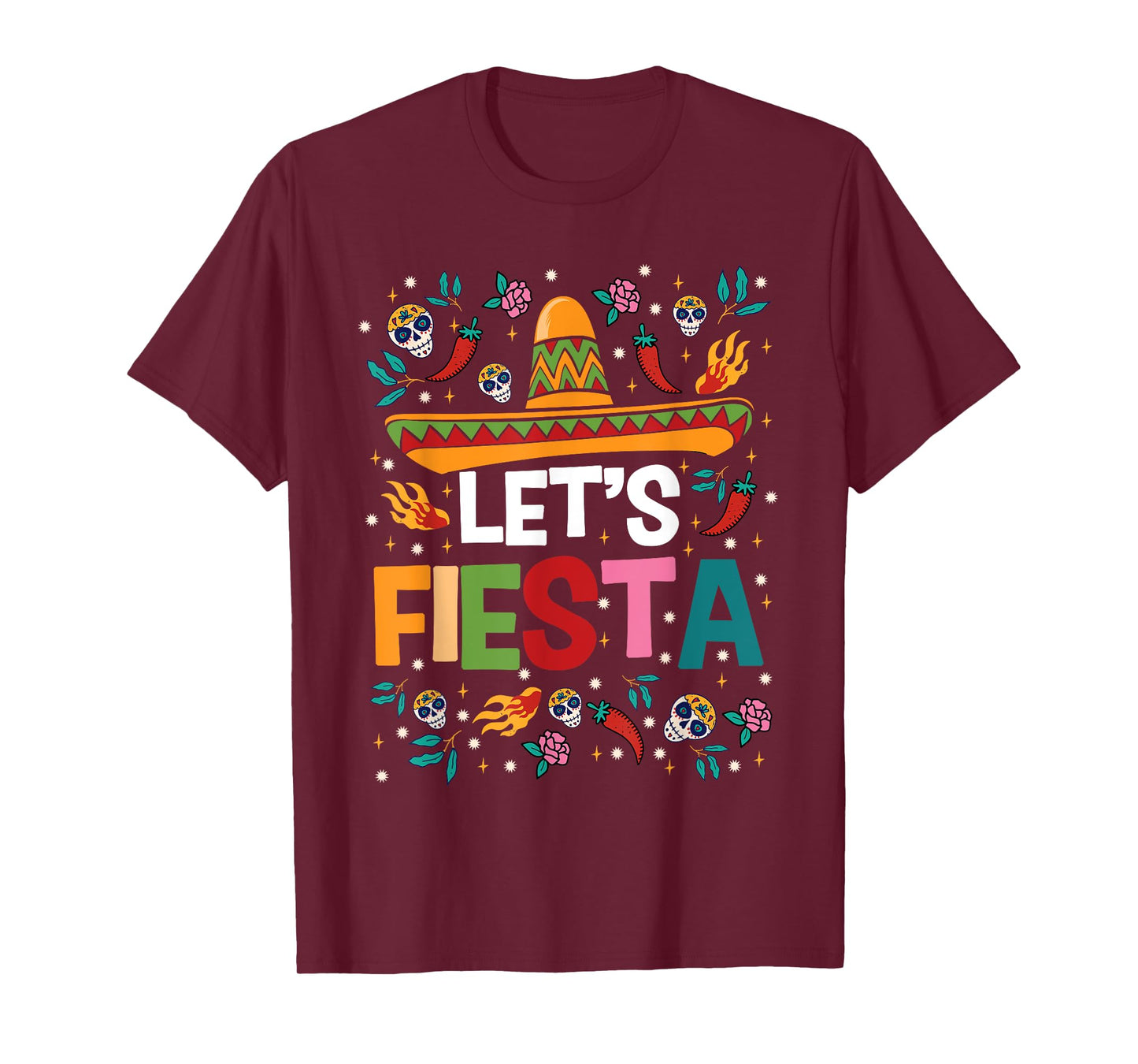 Let's Fiesta Cinco De Mayo Mexican Theme Party Guitar Lover T-Shirt