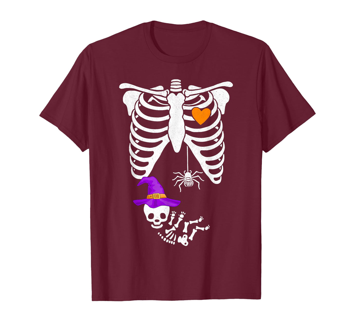 Witch Skeleton Pregnancy Announcement Mom Halloween Women T-Shirt