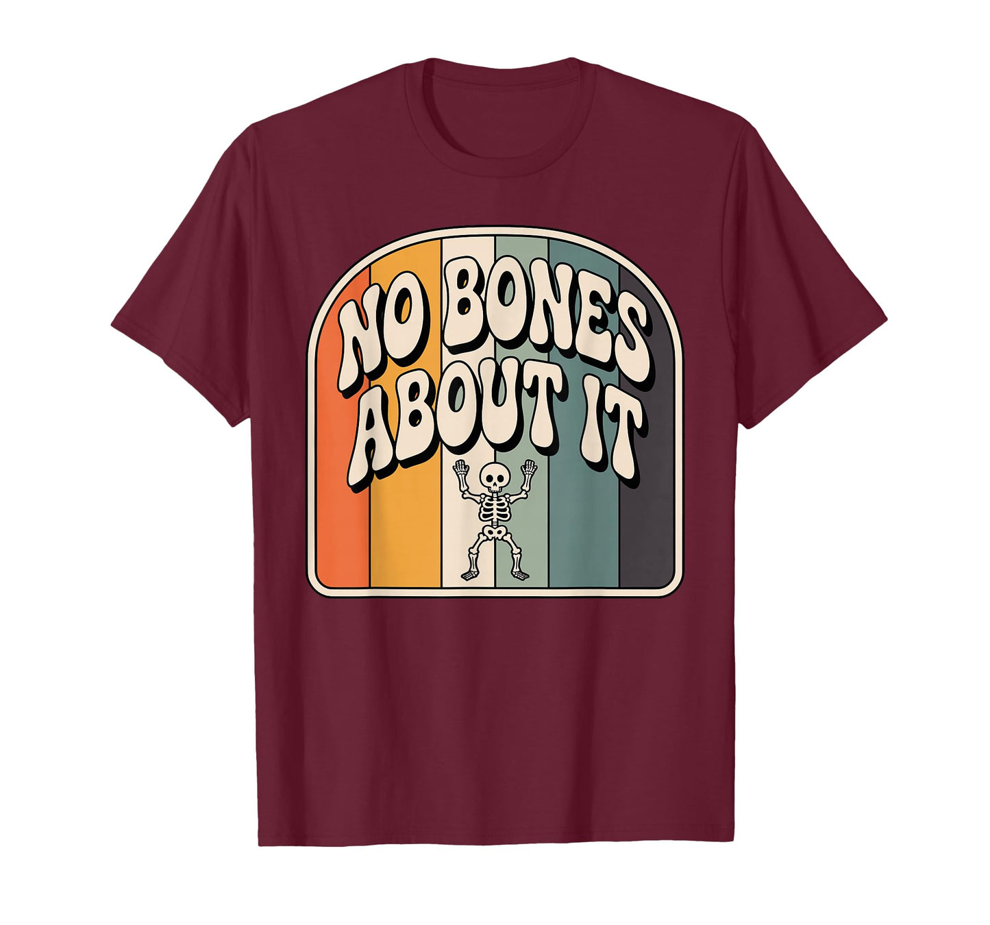 No Bones About It Retro Striped Skeleton T-Shirt