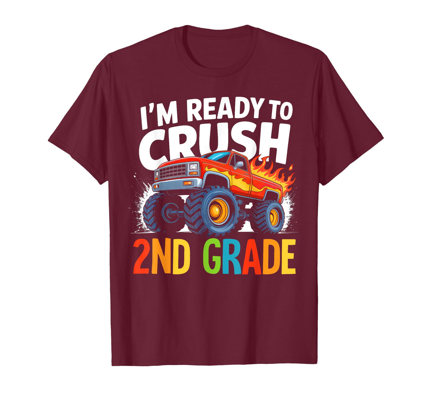 Ready To Crush 2nd Grade Boys Monster Truck Back To School T-Shirt