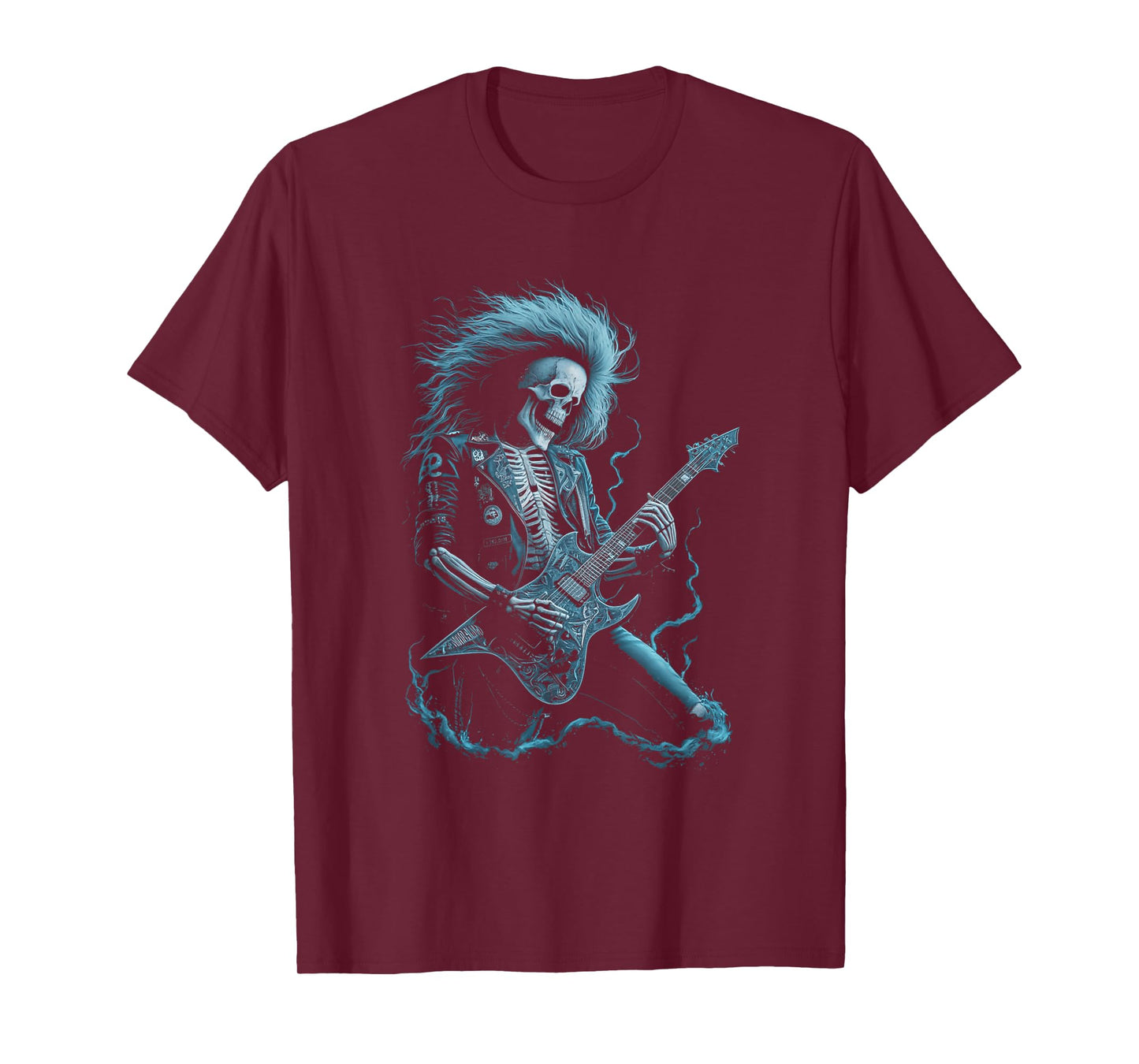Skeleton Guitarist Rock And Roll Heavy Metal Music Lover T-Shirt