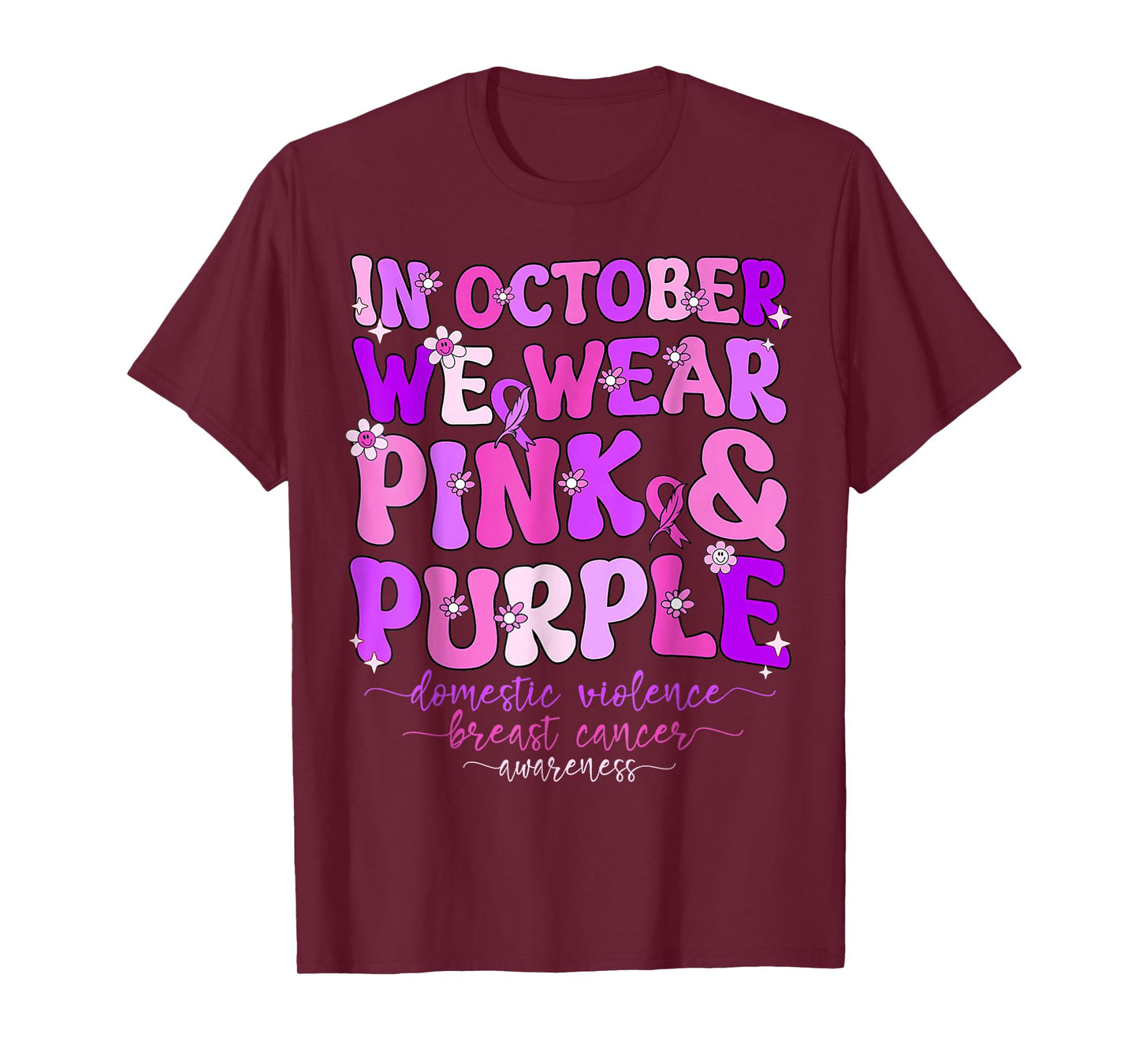Domestic Violence & Breast Cancer Awareness Men Women Kids T-Shirt